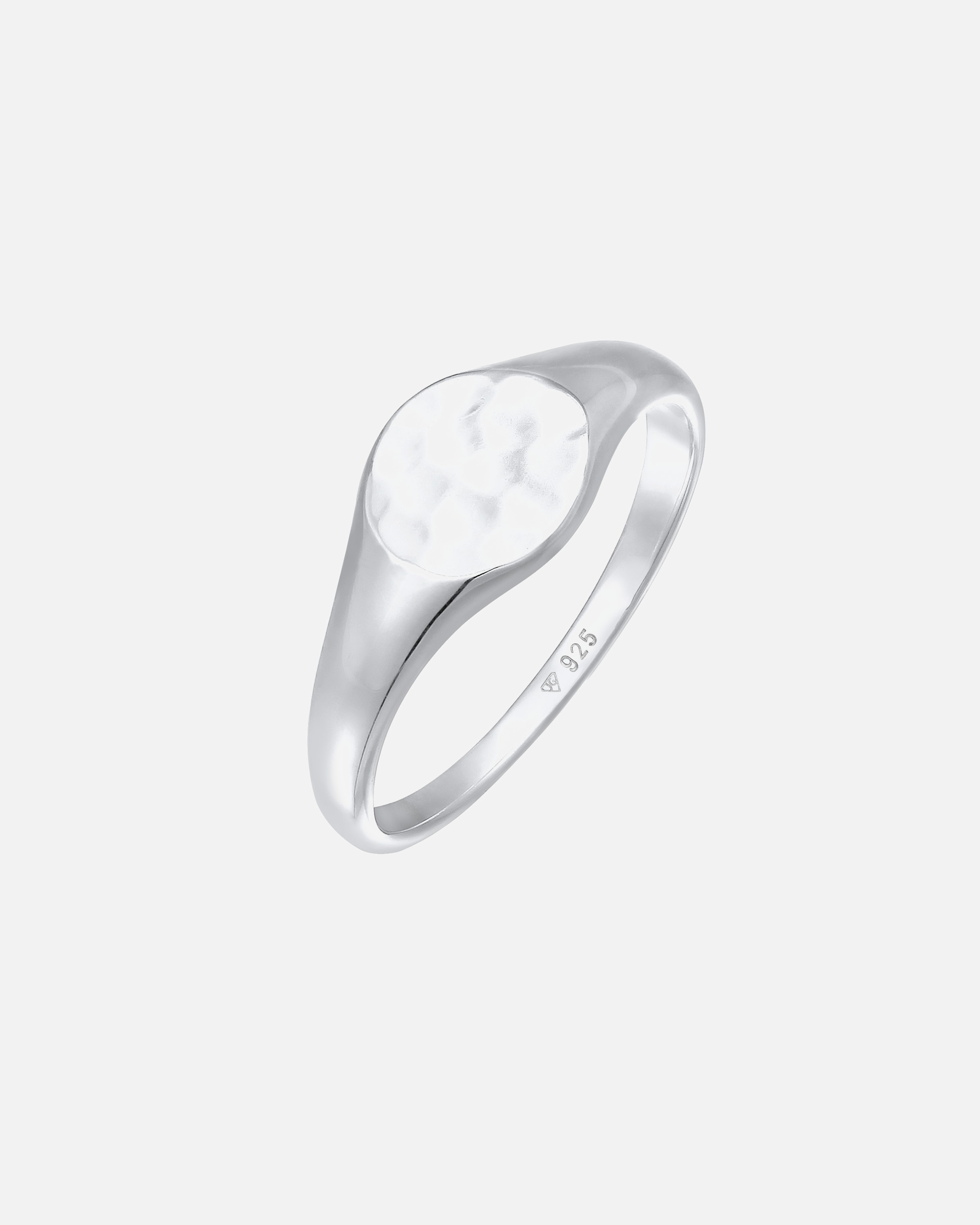 Ring für Weiblich Elli Siegelring Royal Hammerschlag Trend 925 Silber 56