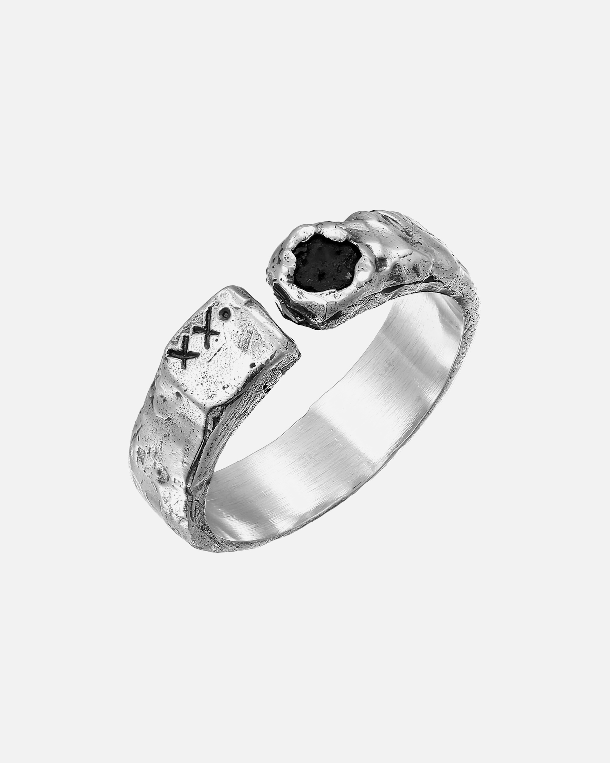 Ring für Männlich Haze & Glory Default Brand Line Lava Edelstein Bandring 925 Sterling Silber 60