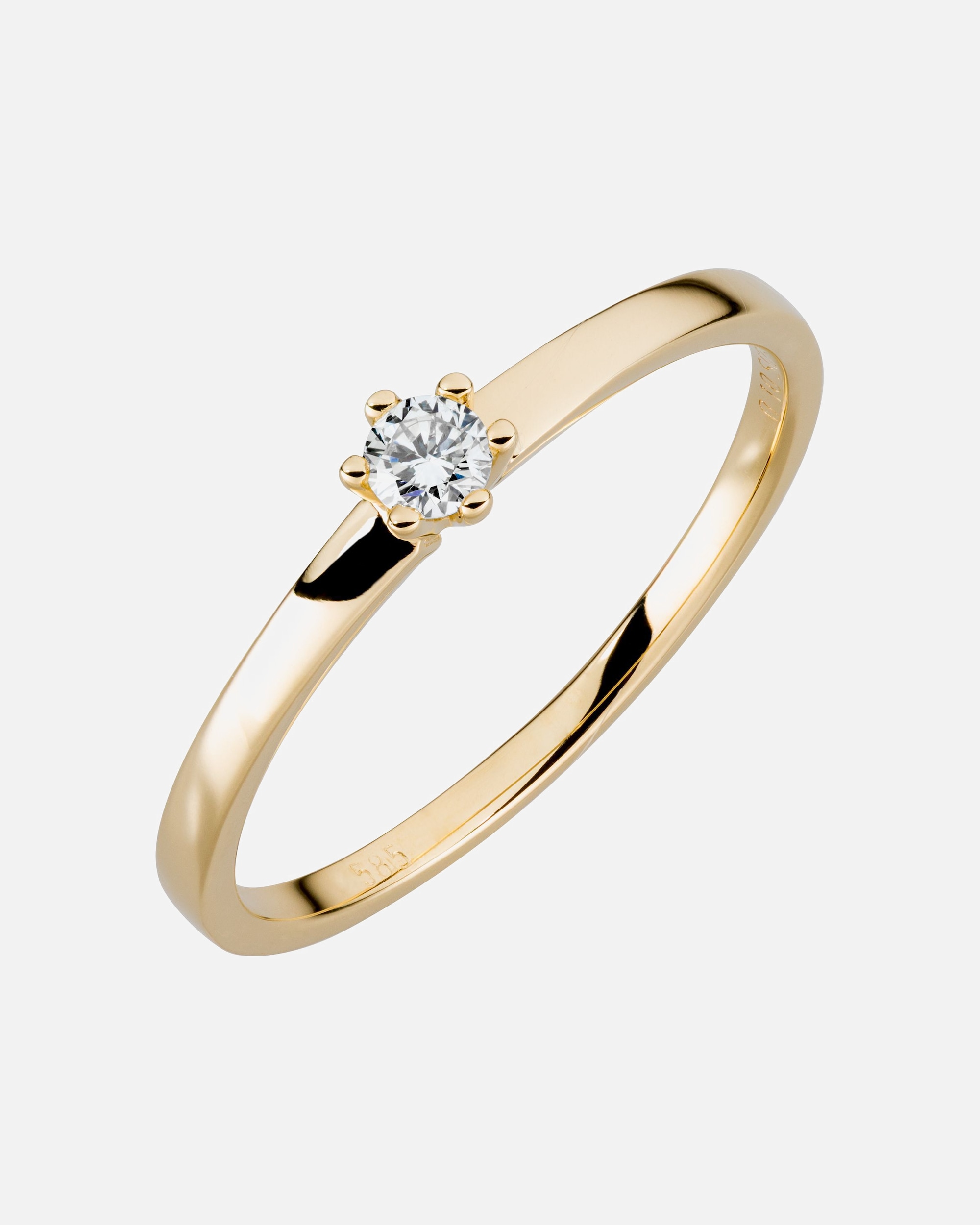 Ring für Weiblich Orolino Ring 585/- Gold Brillant weiß 0,10ct. 058 (18,5)