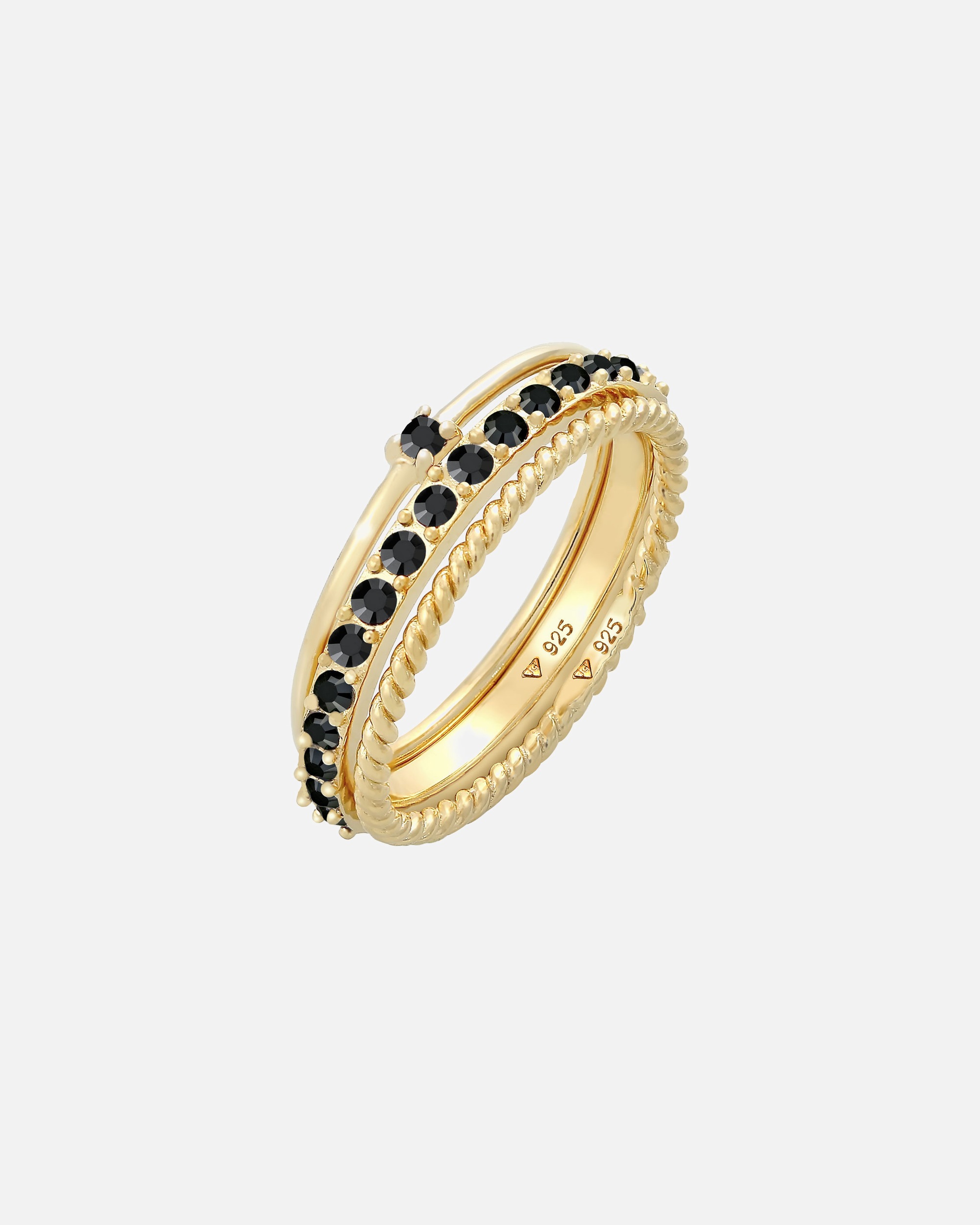 Ring für Weiblich Elli Stapelring 3er Set 925 Silber, mit Kristallen von Swarovski® 54