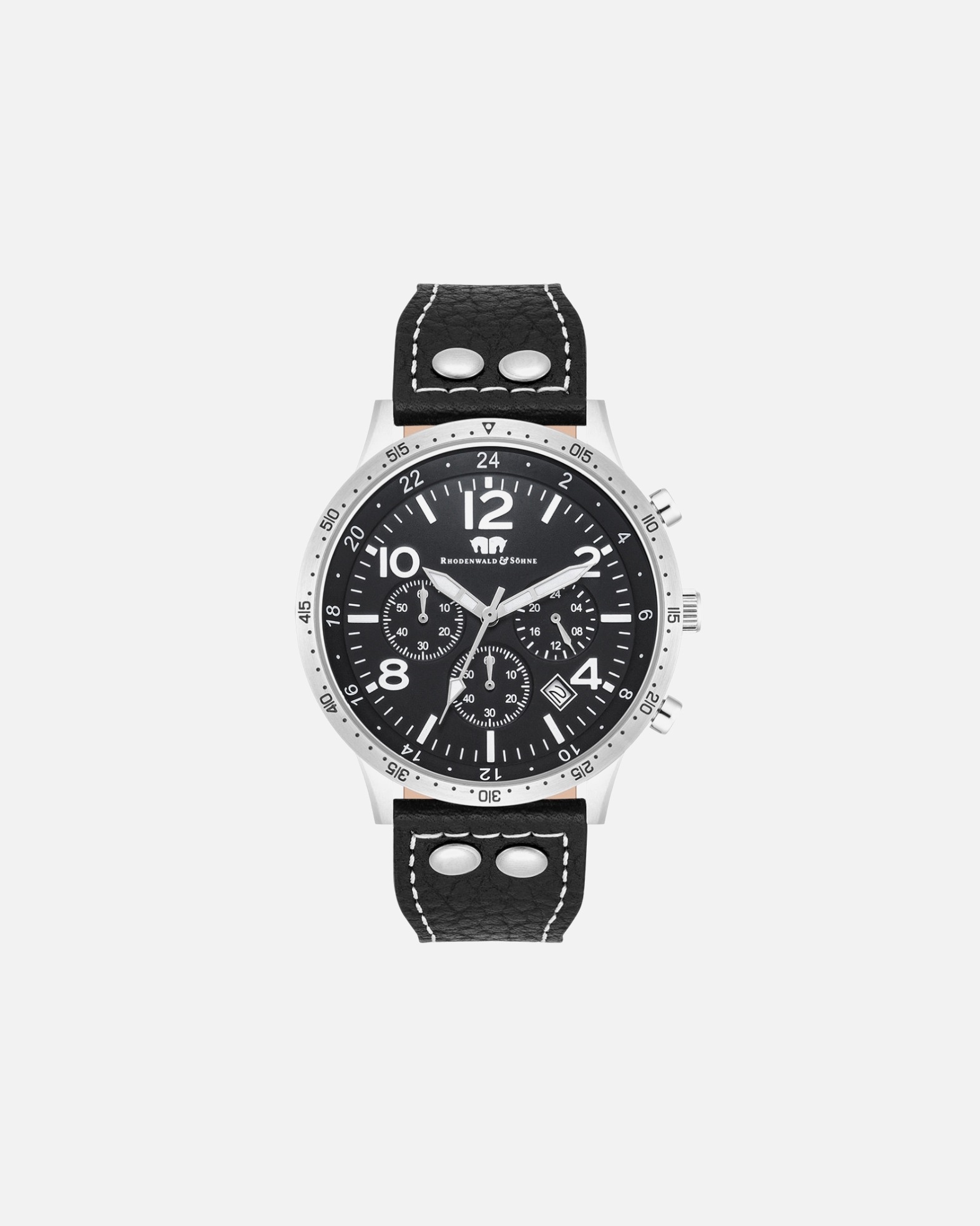 Uhr für Männlich Chronograph Flight Captain aus Echtleder in Schwarz 1 Stück