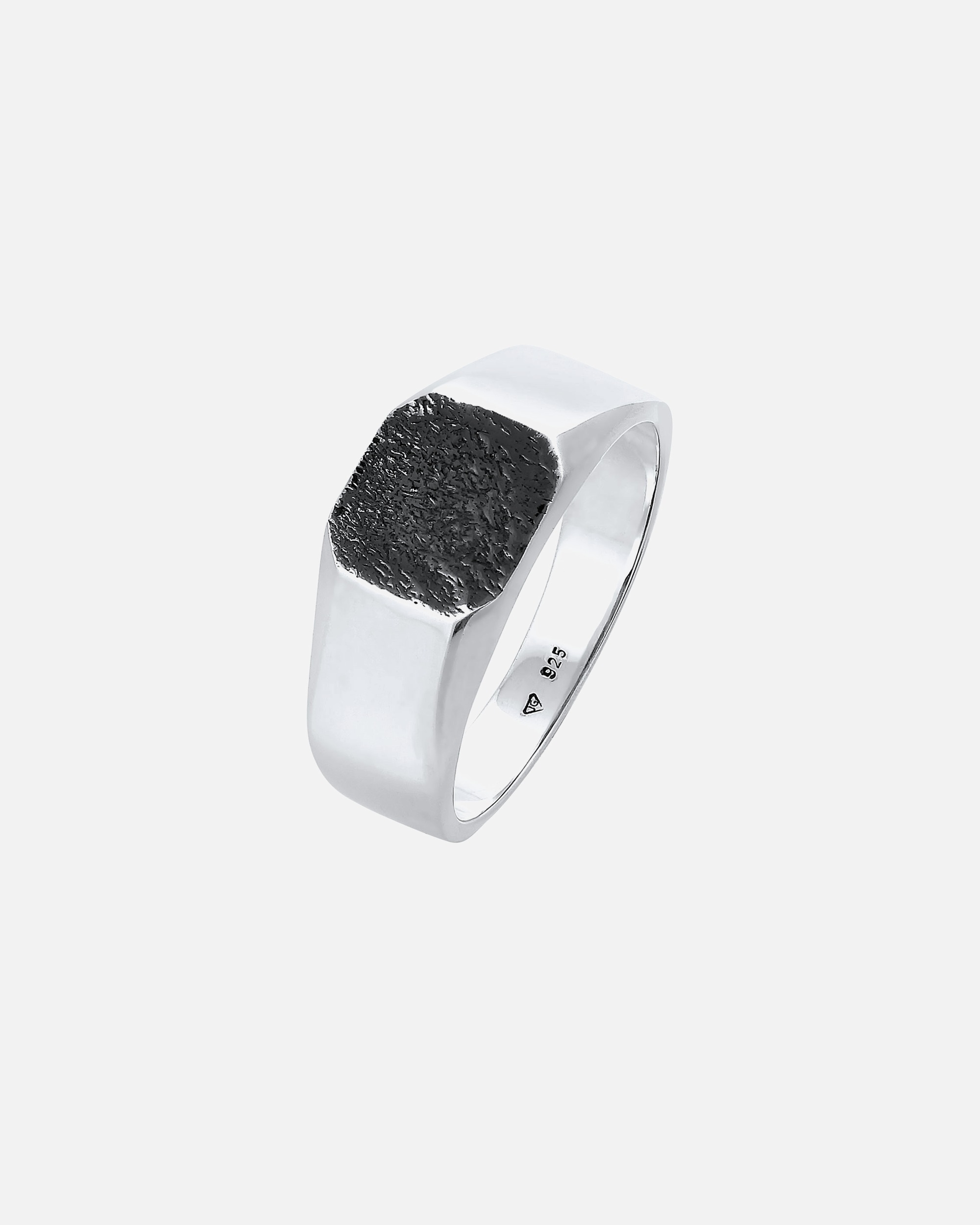 Ring für Männlich KUZZOI Basic Siegelring Herren Quadrat Matt 925 Silber 60