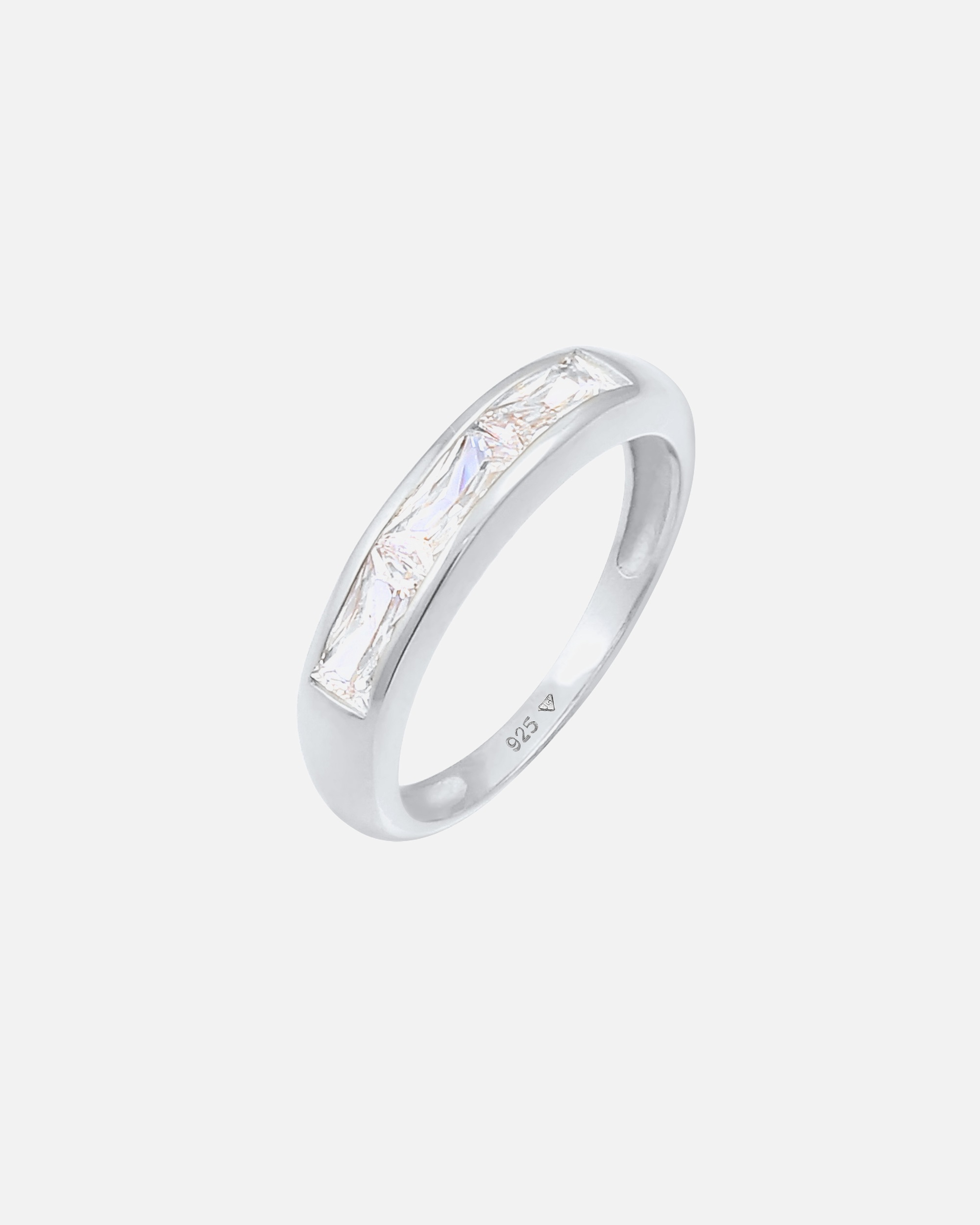 Ring für Weiblich Elli Zirkonia Rechteck Funkelnd Verlobung 925 Silber 58