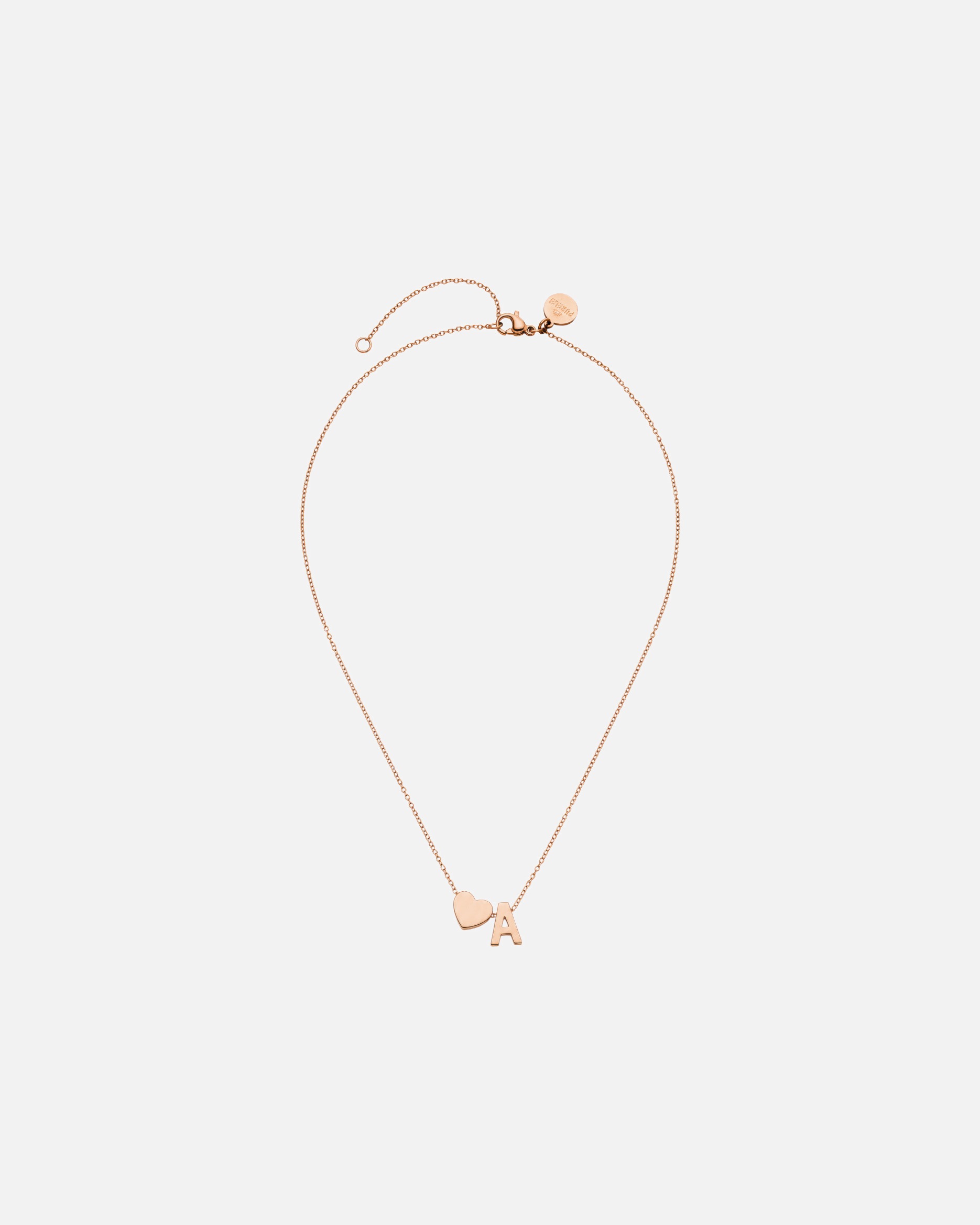 Halskette für Unisex Purelei Letter Heart A Kette 100% Edelstahl Rosegold