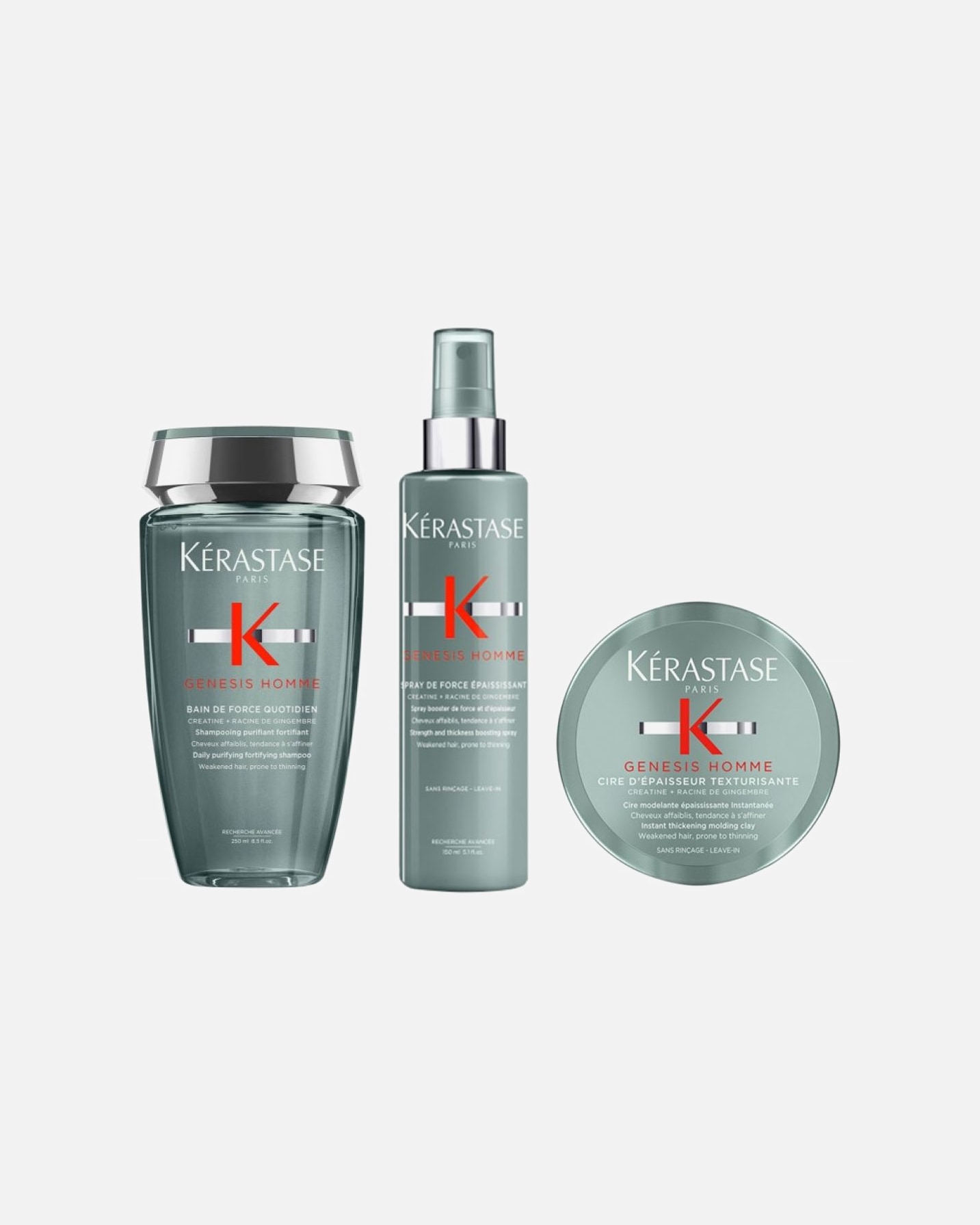 Haarpflegeset für Männlich Kérastase Genesis HOMME 3er Set (Bain de Force / Spray / Cire) 1 Stück
