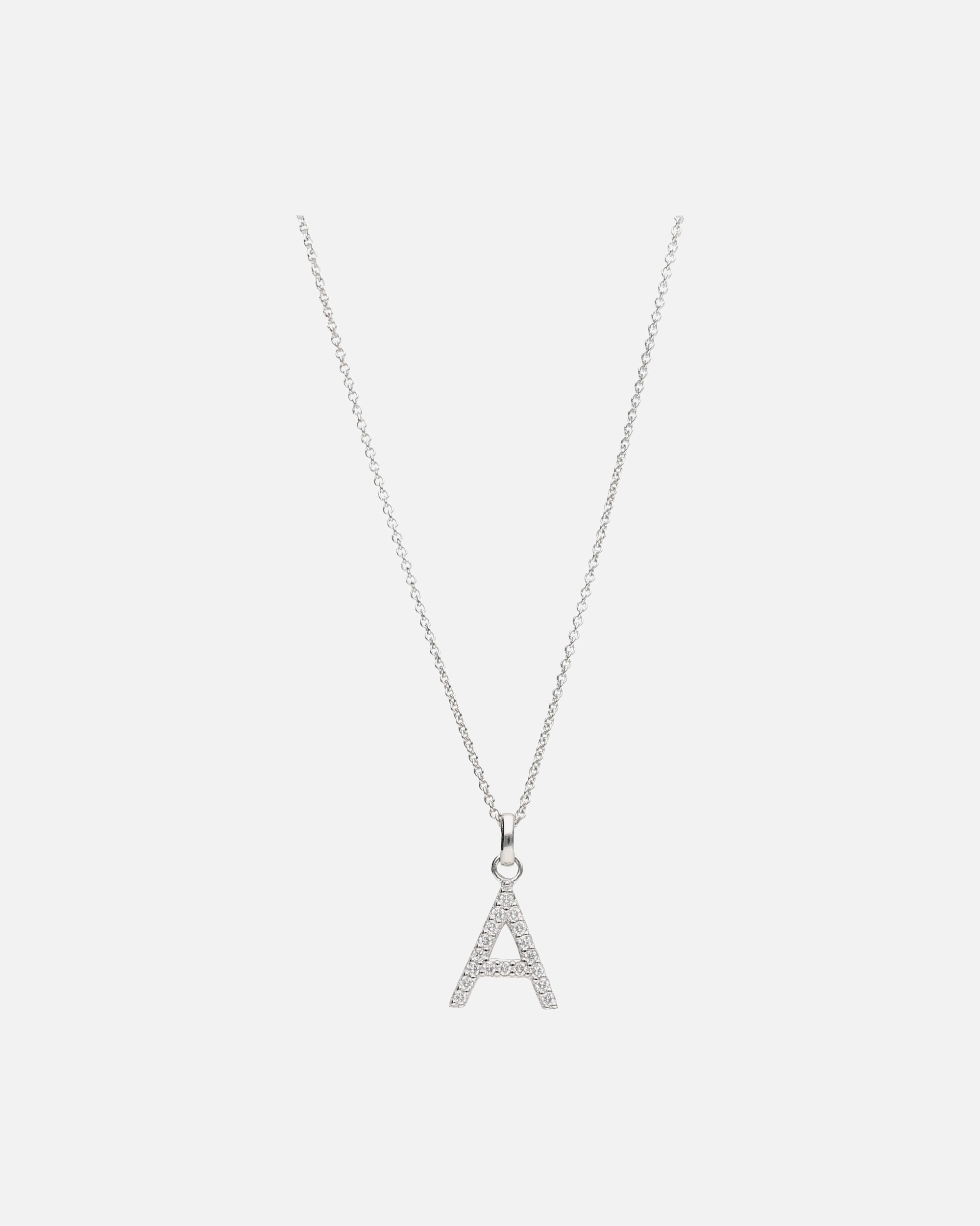 Halskette für Weiblich Smart Jewel Kette Buchstabe A mit Zirkonia Steine, Silber 925 45 cm
