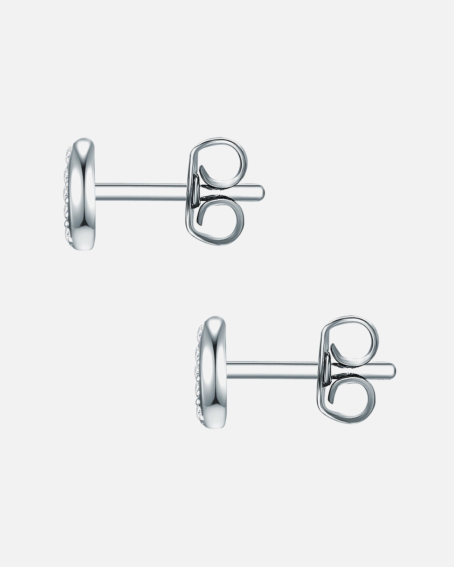 Ohrringe für Weiblich Lulu & Jane Ohrstecker Infinity aus Messing in Silber mit verziert mit Kristallen von Swarovski® 6,6 mm