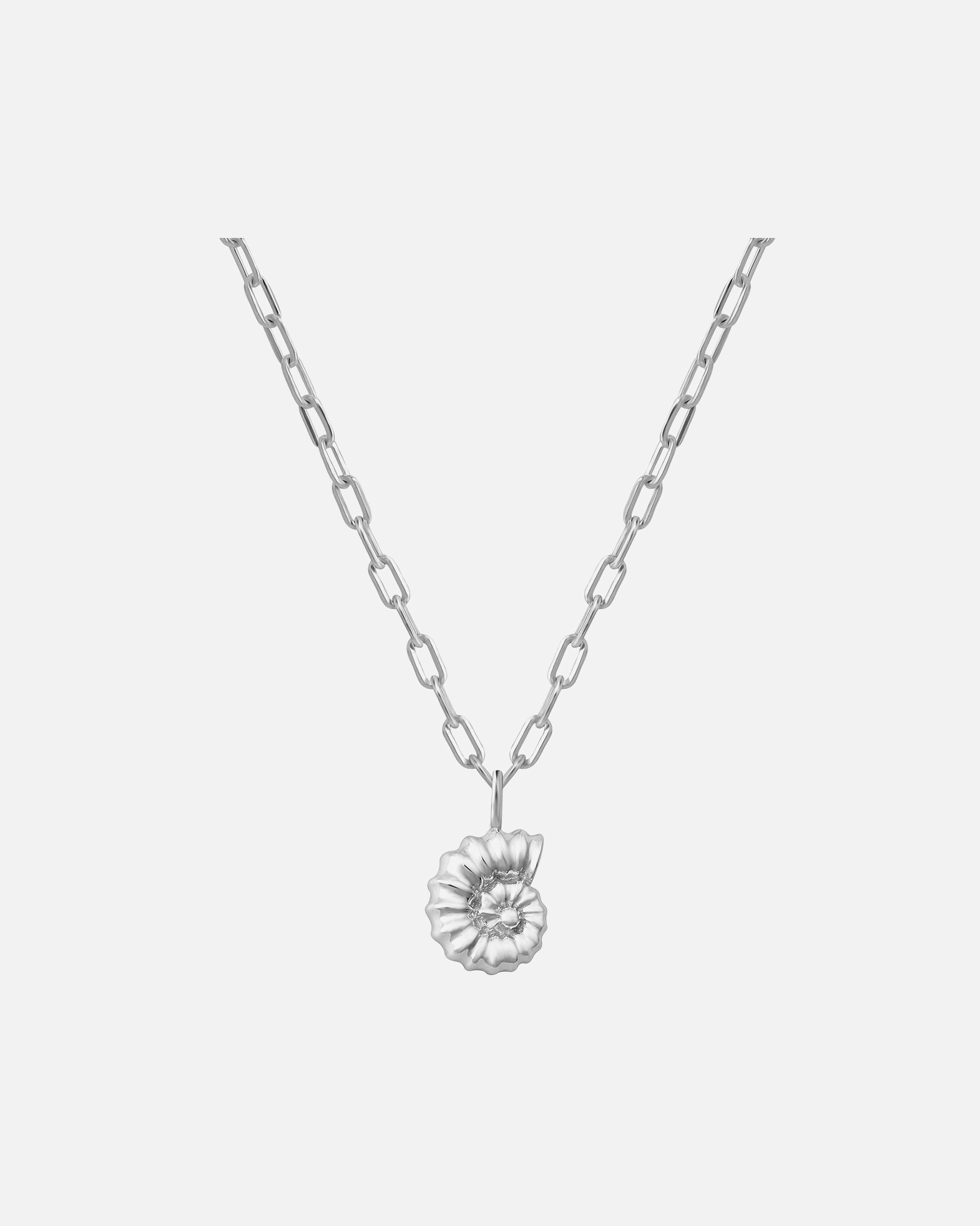 Halskette für Weiblich Halskette Muschel aus Sterling Silber in silber 40,0 cm Basiskette + 5,0 cm Verlängerung