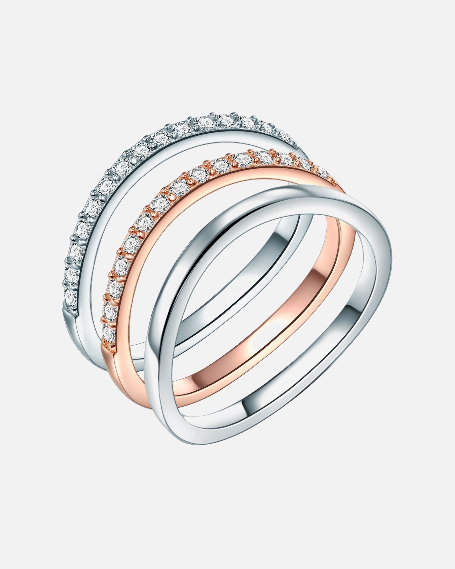 Ring für Weiblich Rafaela Donata Ring Sterling Silber Zirkonia in Silber/Roségold 50
