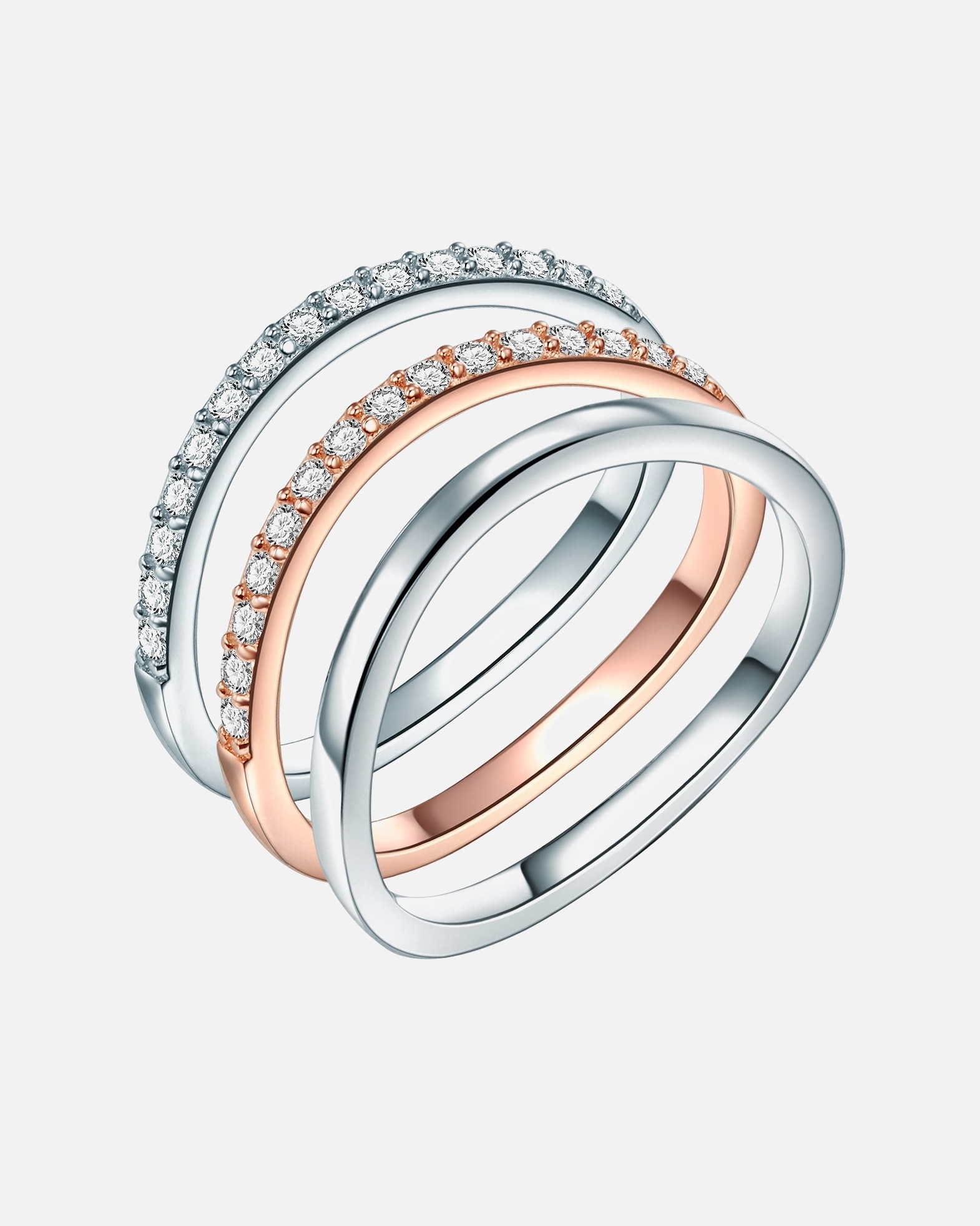 Ring für Weiblich Rafaela Donata Ring Sterling Silber Zirkonia in Silber/Roségold 58