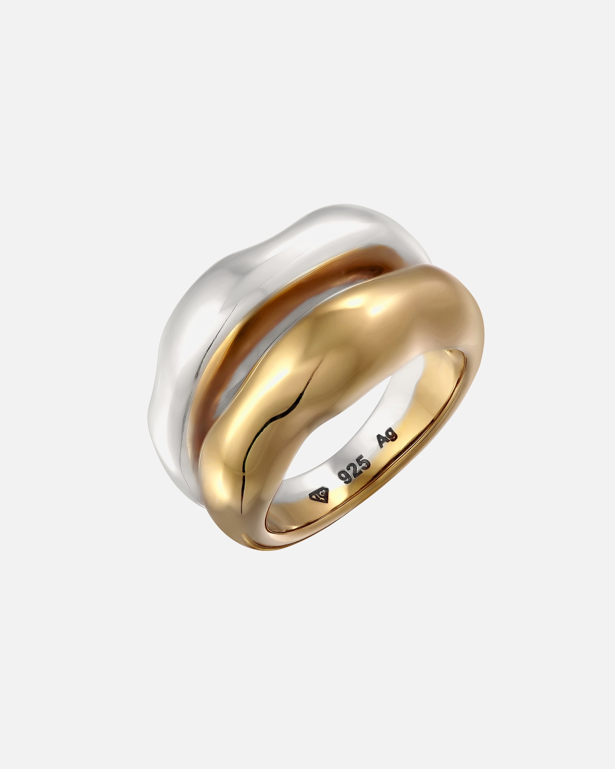 Ring für Weiblich Elli PREMIUM Bandring 925 Sterling Silber vergoldet 1 Stück
