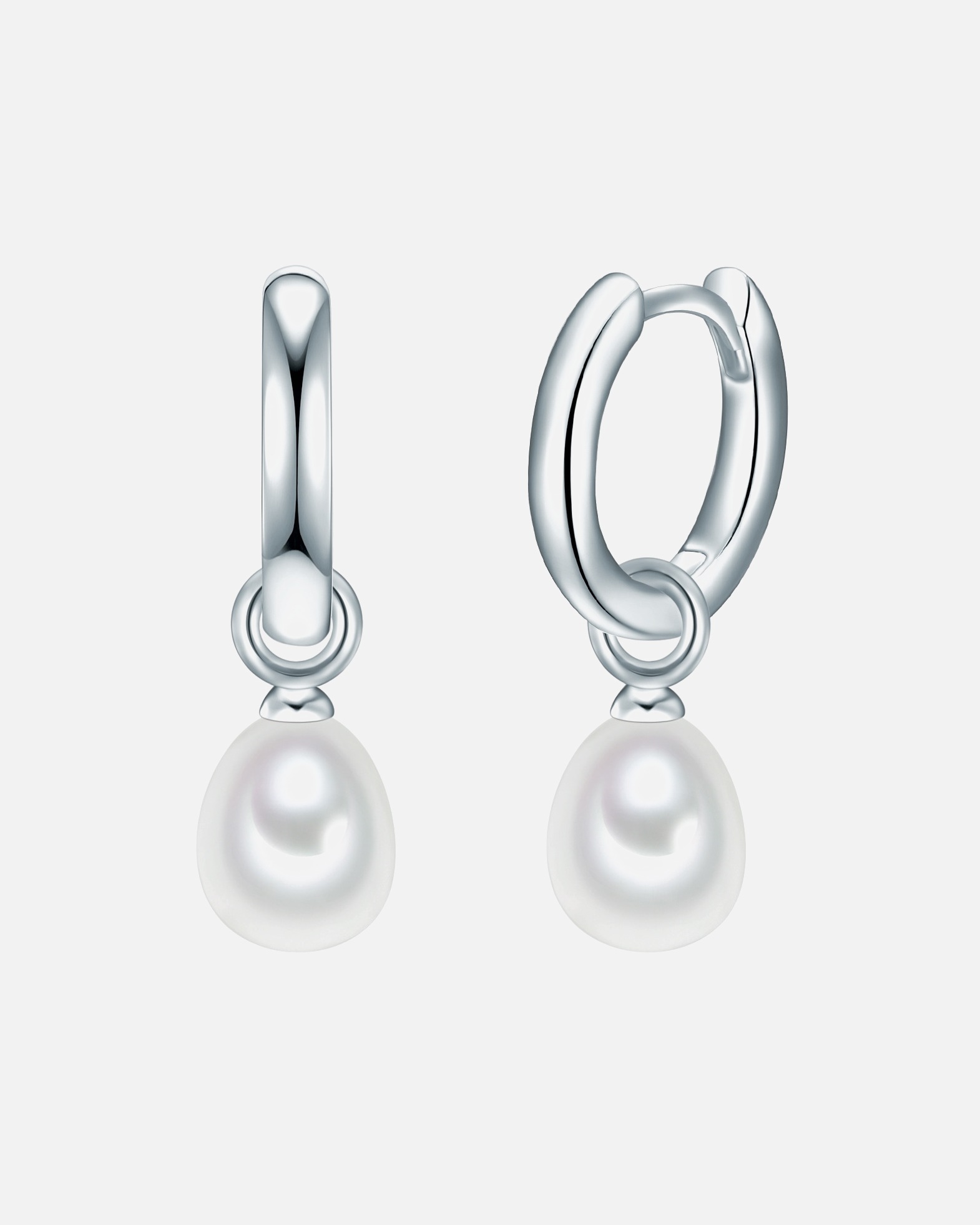 Creolen für Weiblich Valero Pearls Creolen aus Sterling Silber in silber mit Süßwasser-Zuchtperle 1 Stück