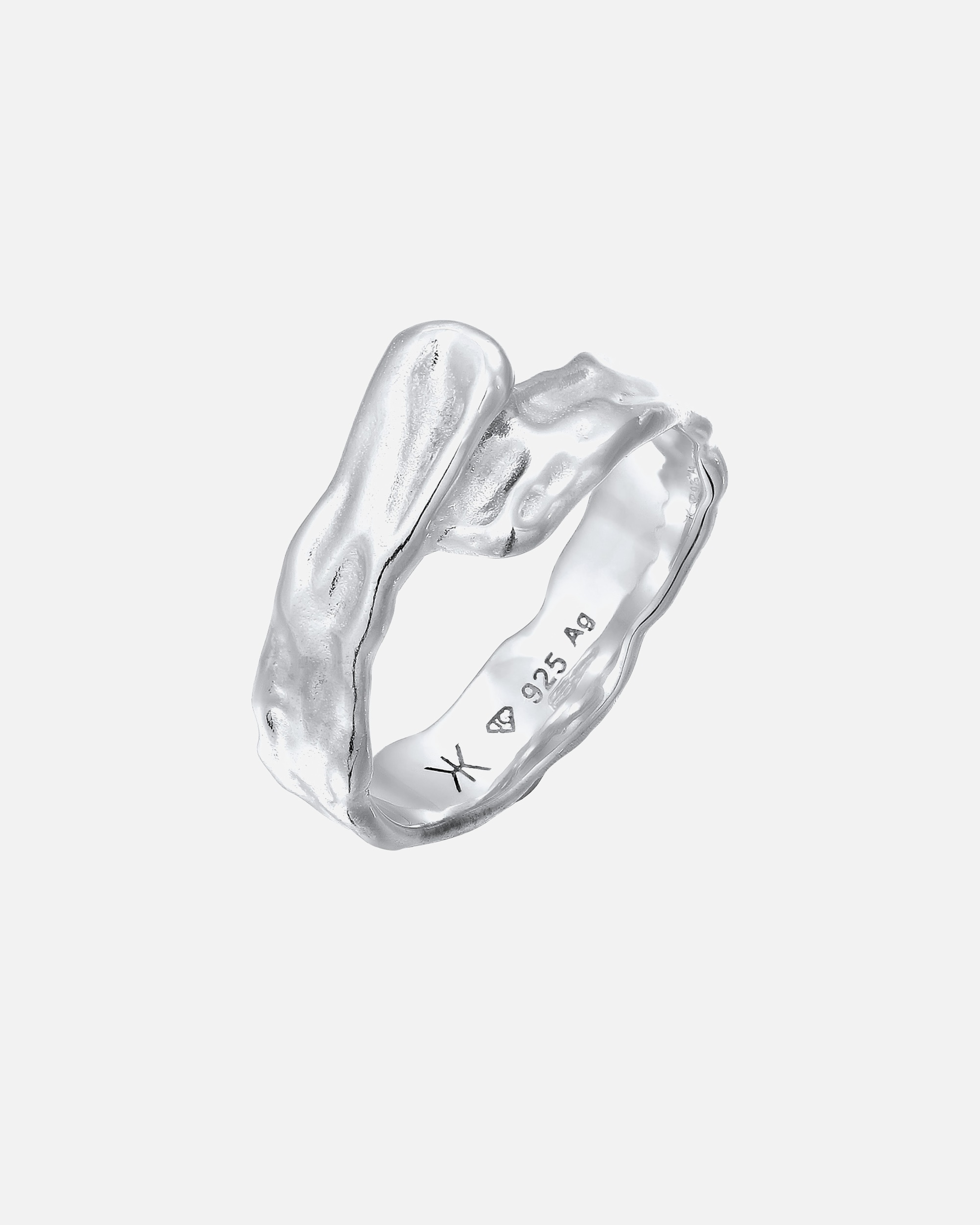 Ring für Männlich KUZZOI Bandring Organic Design 925 Sterling Silber 1 Stück