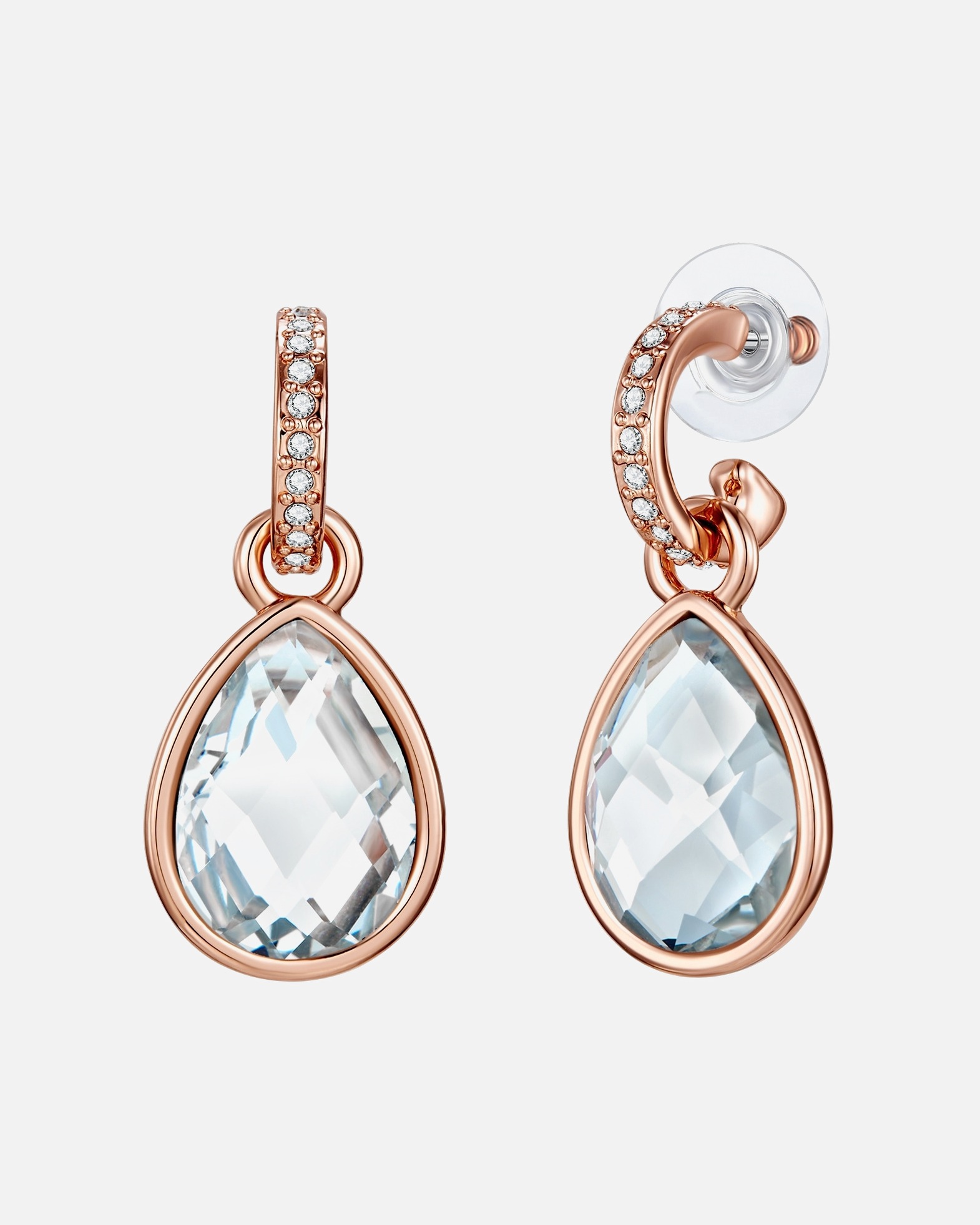 Ohrringe für Weiblich Lulu & Jane Ohrhänger Metall-Legierung verziert mit Kristallen von Swarovski ® in Roségold 1 Stück