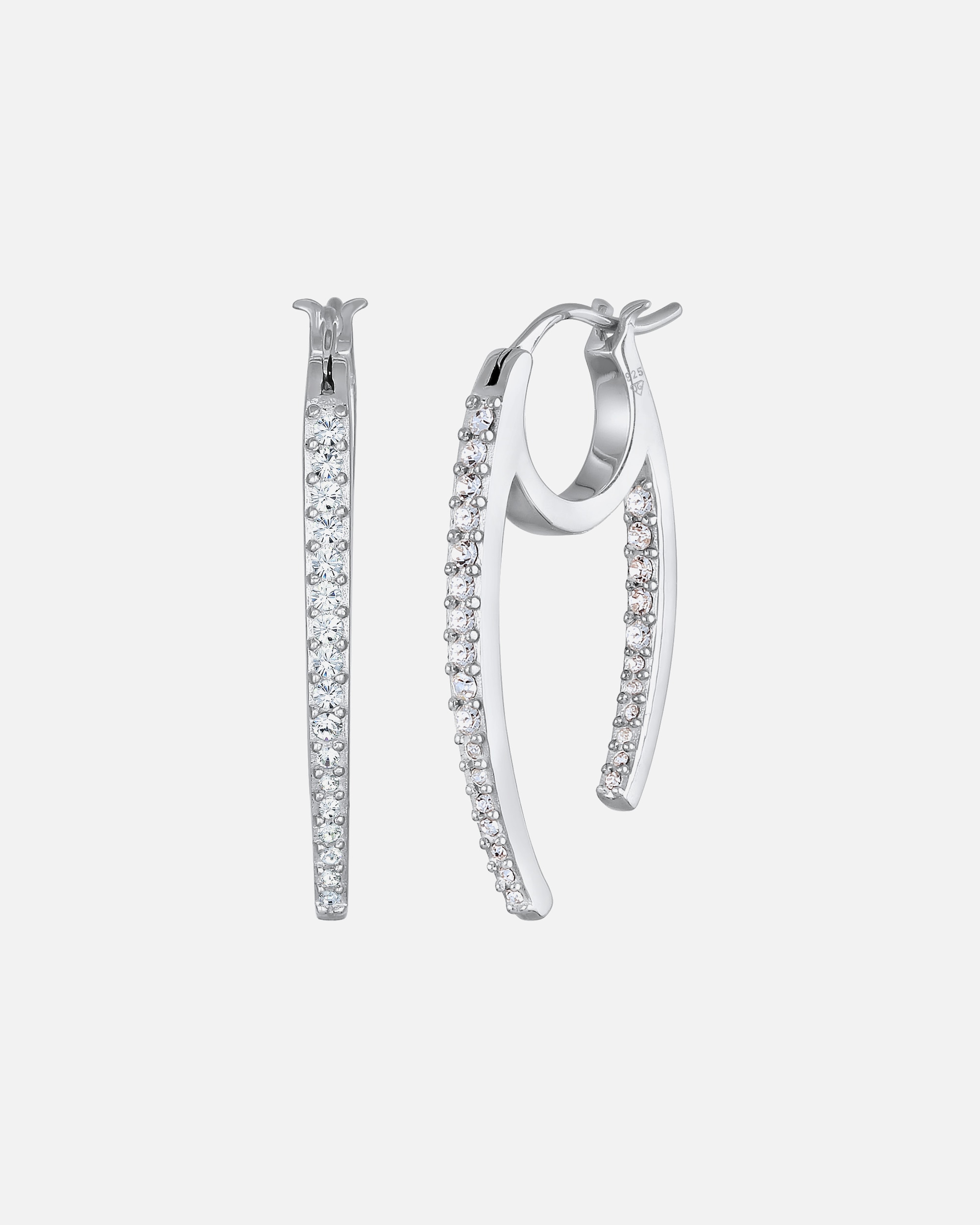 Ohrringe für Weiblich Elli Creolen Oval Elegant 925 Silber, mit Kristallen von Swarovski® 1 Stück