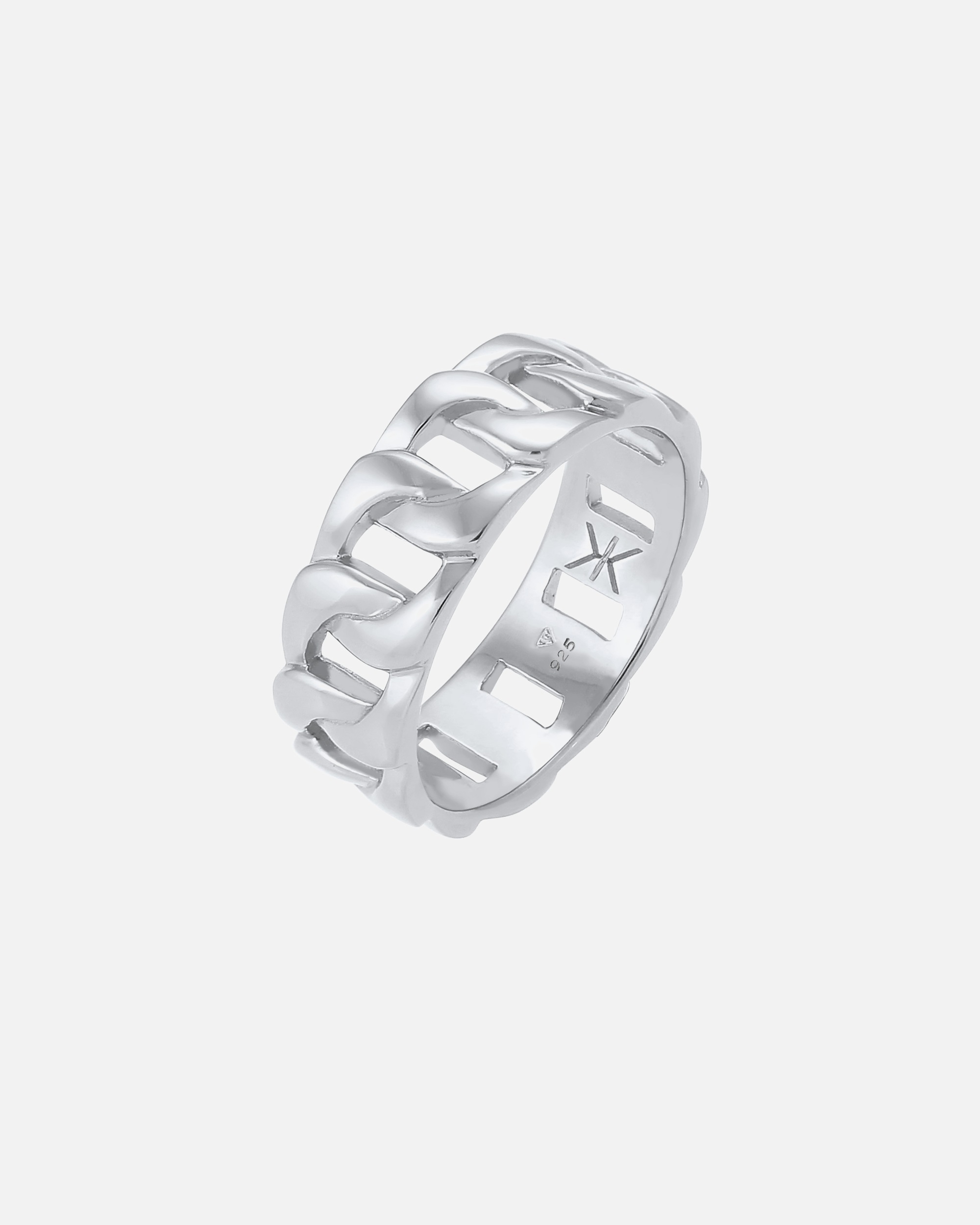 Ring für Männlich KUZZOI Herren Chunky Chain Look Cool Trend 925 Silber 54