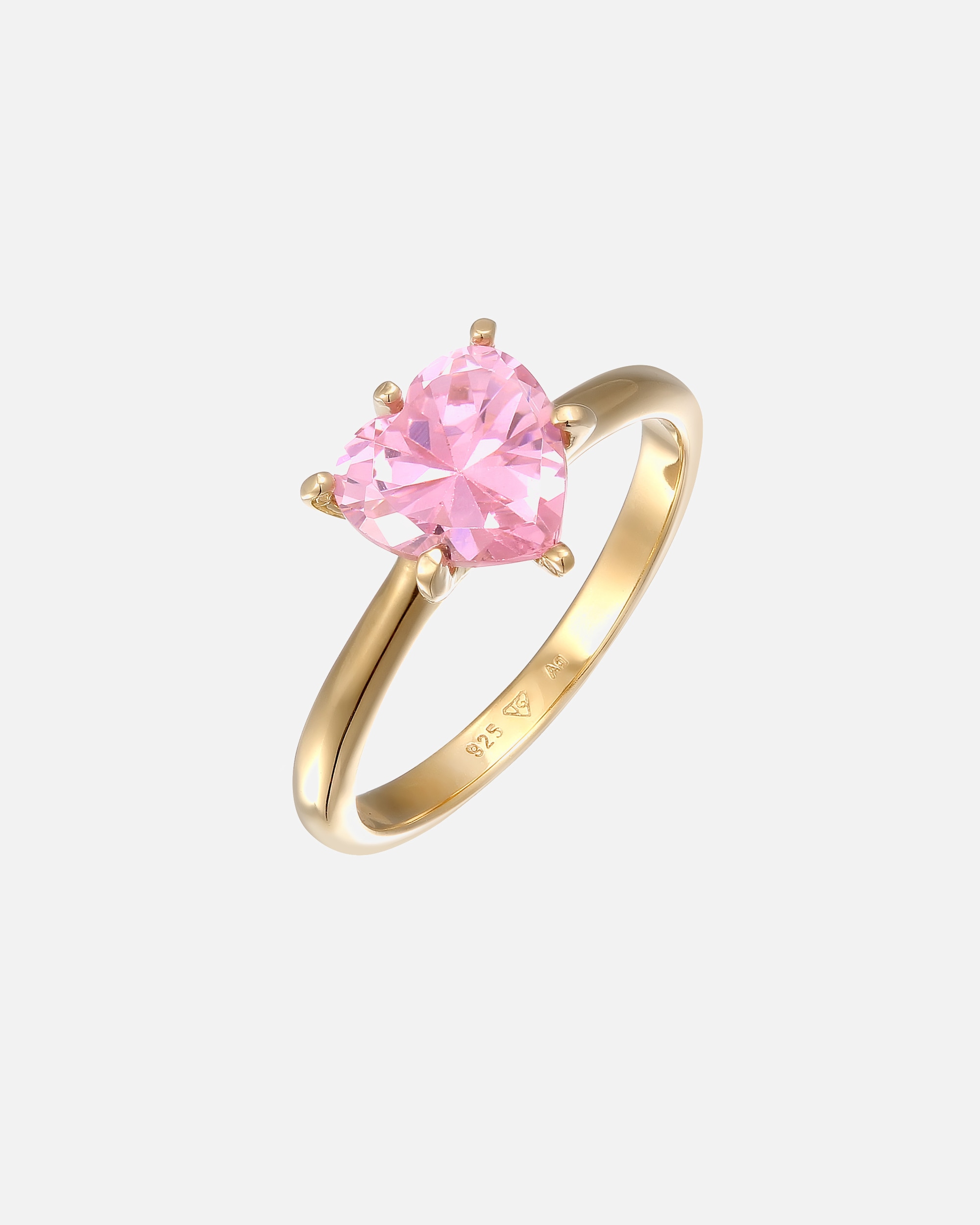 Ring für Weiblich Elli Herz Zirkonia Verlobungsring Solitär 925 Silber 1 Stück