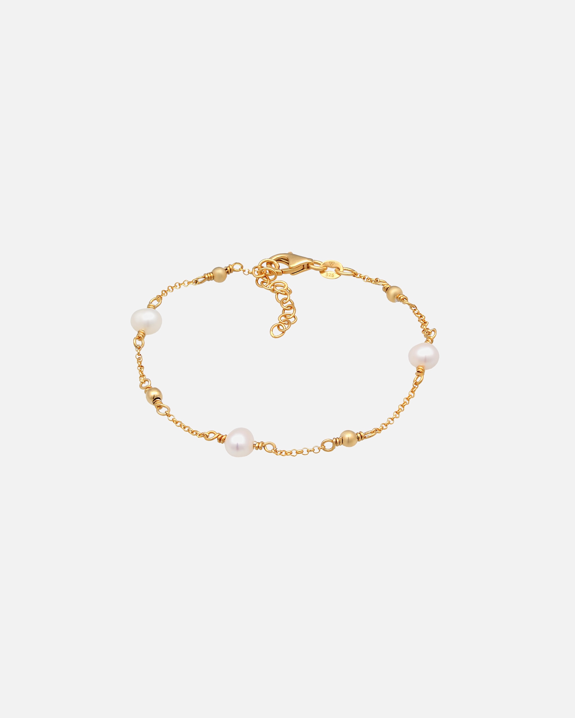Armband für Weiblich Elli Erbskette Kugeln Süßwasserzuchtperle 925er Silber 1 Stück