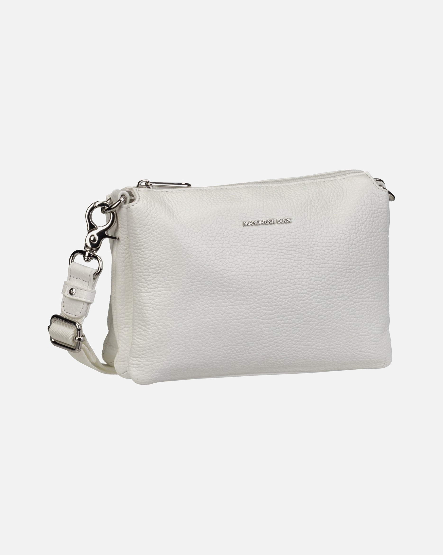 Umhängetasche für Weiblich Mandarina Duck Umhängetasche Mellow Leather Pochette FZT82 Blanc