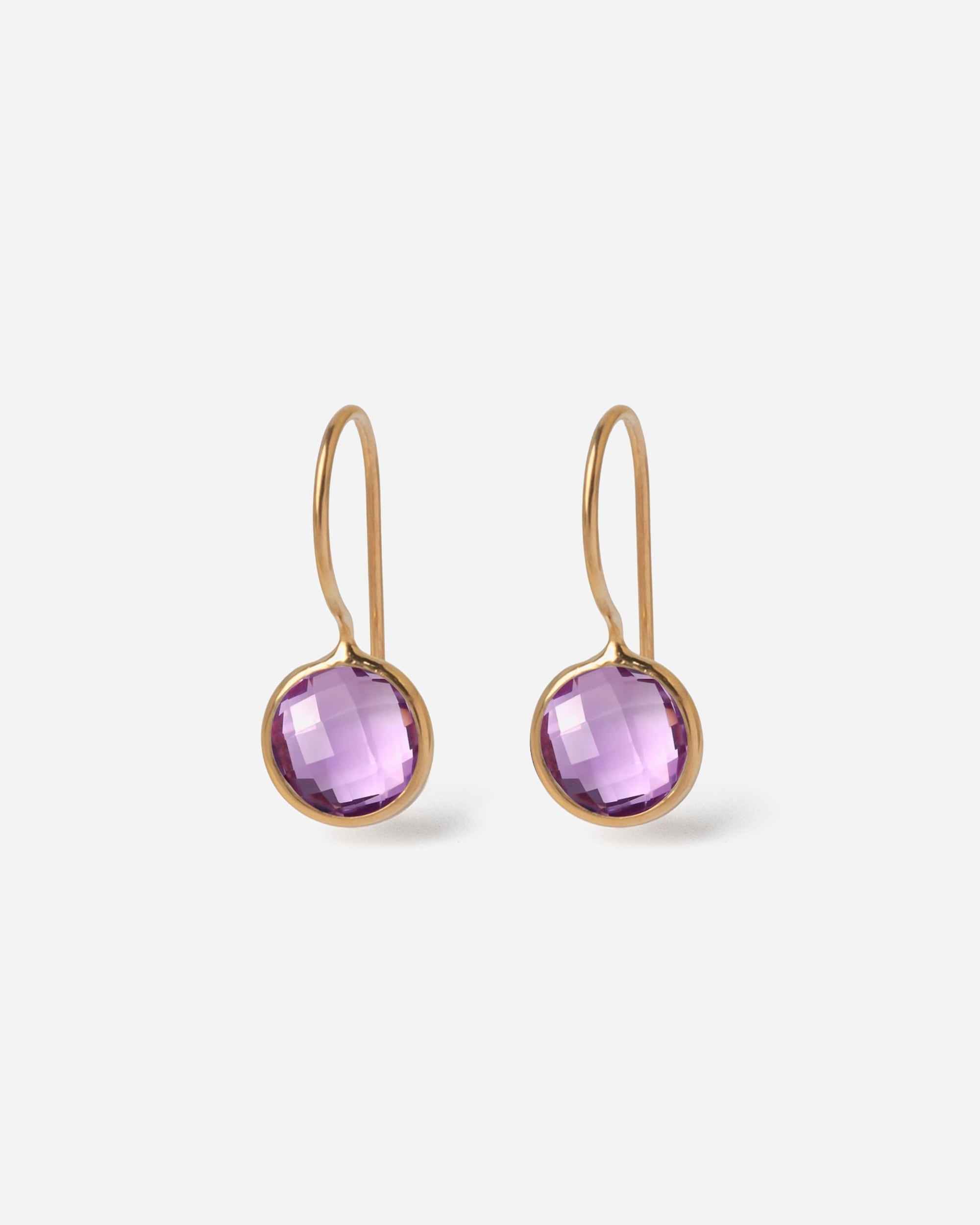 Ohrringe für Weiblich Fleur de Pres Default Brand Line Ohrhänger 925/- Sterling Silber Amethyst lila gelb vergoldet