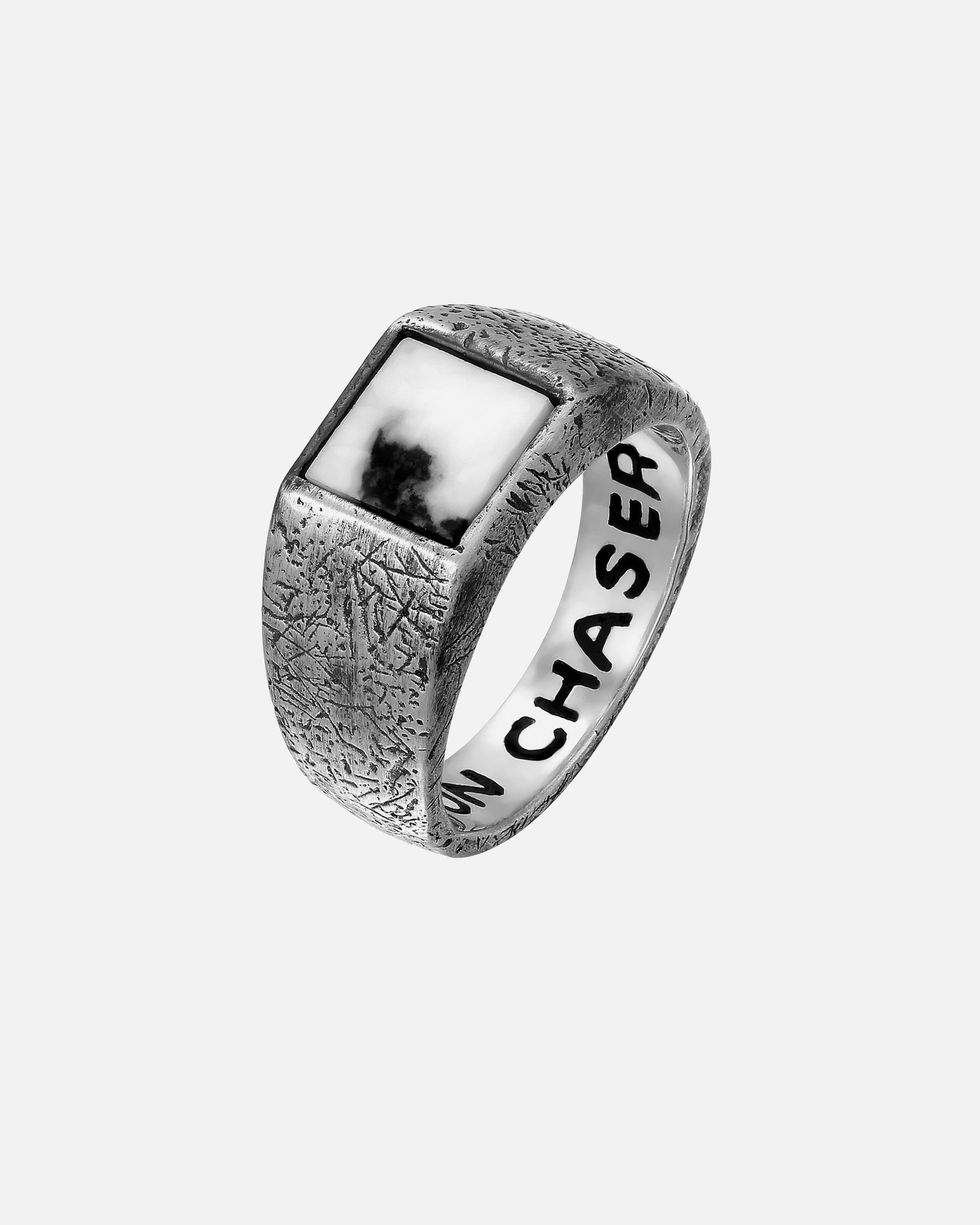 Ring für Männlich Haze & Glory Default Brand Line Siegelring - Day and Night - Quarz 925 Sterling Silber 60