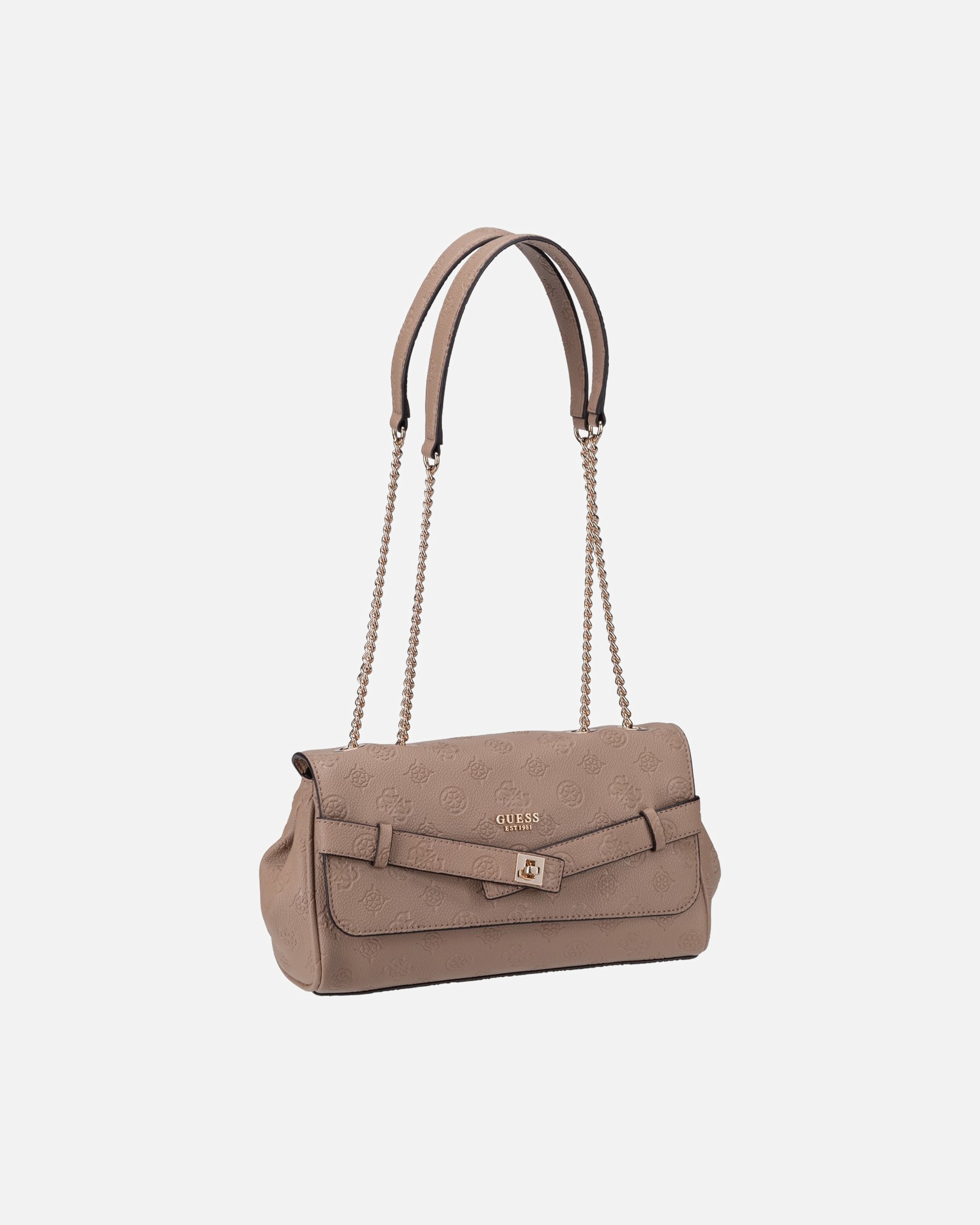 Rucksack für Weiblich GUESS Handtasche Ella Logo Convertible Flap Beige Logo