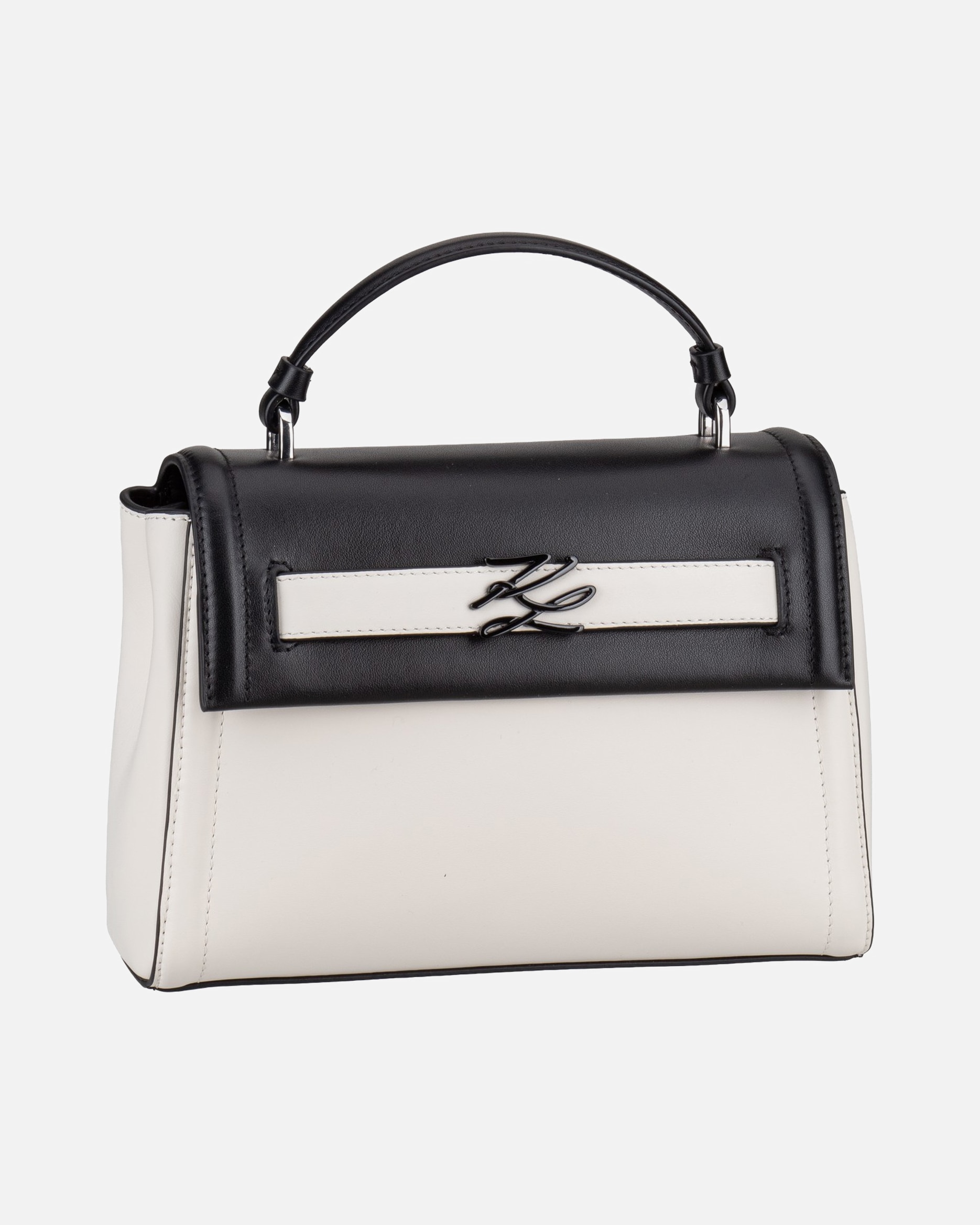 Handtasche für Weiblich Karl Lagerfeld Handtasche K/Autograph SM Top Handle Colorblock Black/White