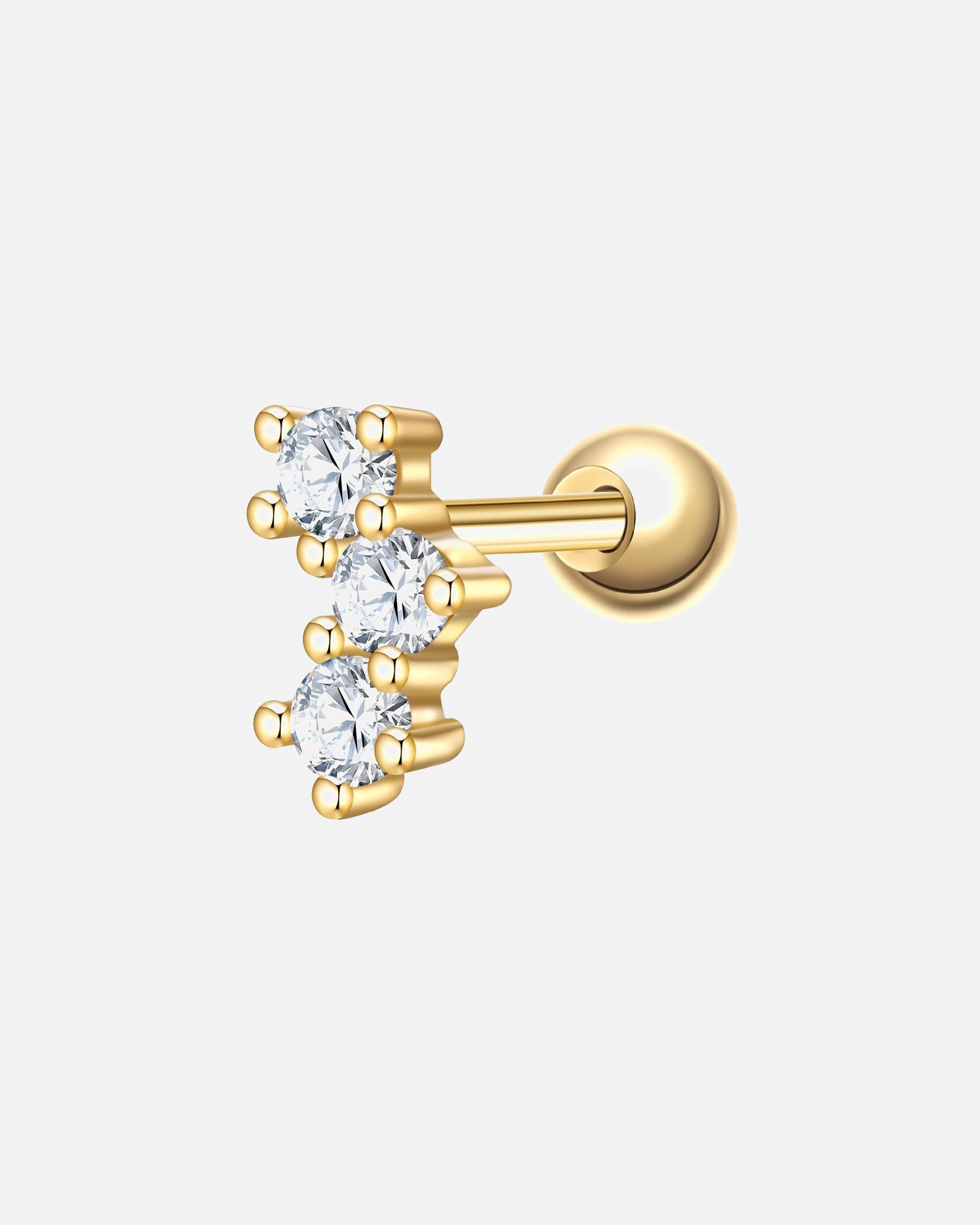 Ohrringe für Weiblich Glanzstücke München Ohrstecker aus Sterling Silber in Gelbgold mit Zirkonia 6,4 mm