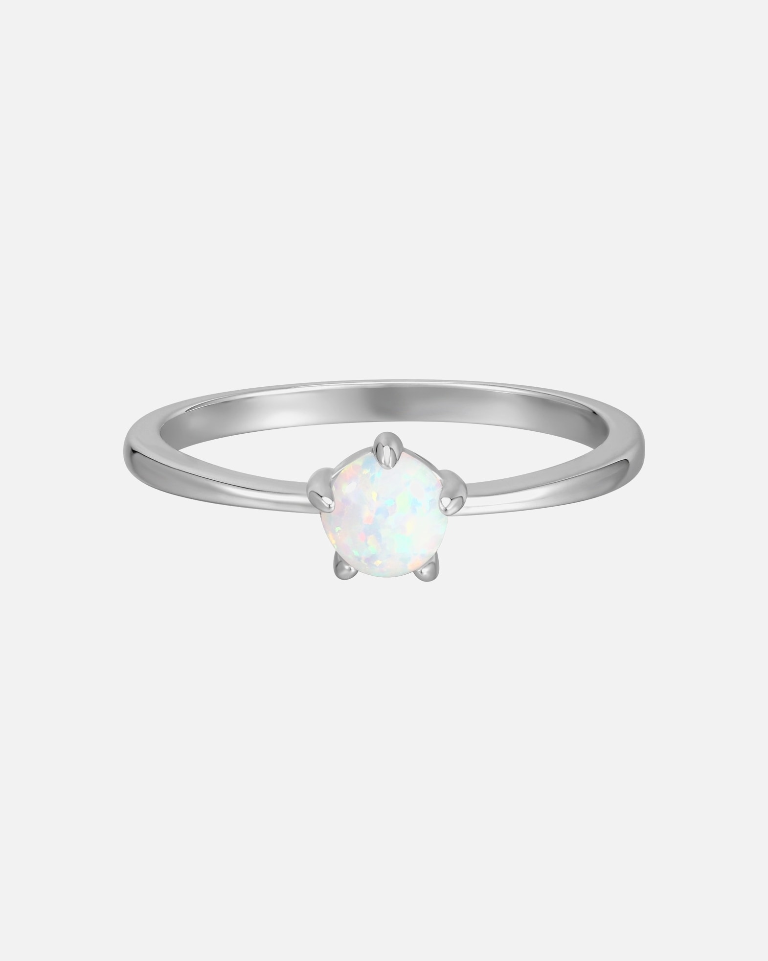 Ring für Weiblich Rafaela Donata Ring aus Sterling Silber in Silber mit Opal (synth.) 50