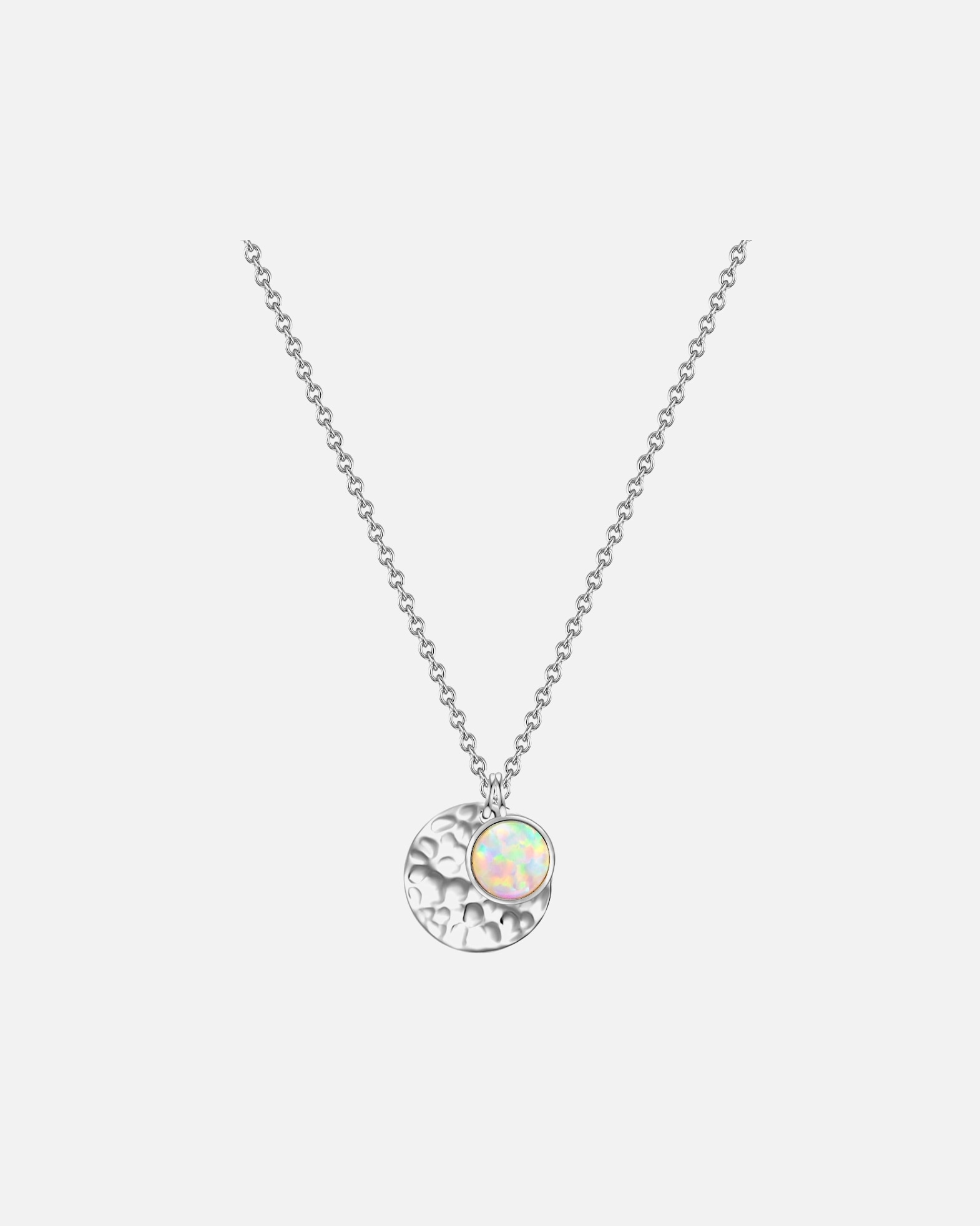Halskette für Weiblich Glanzstücke München Halskette Kreis Sterling Silber Opal (synth.) in Silber 1 Stück