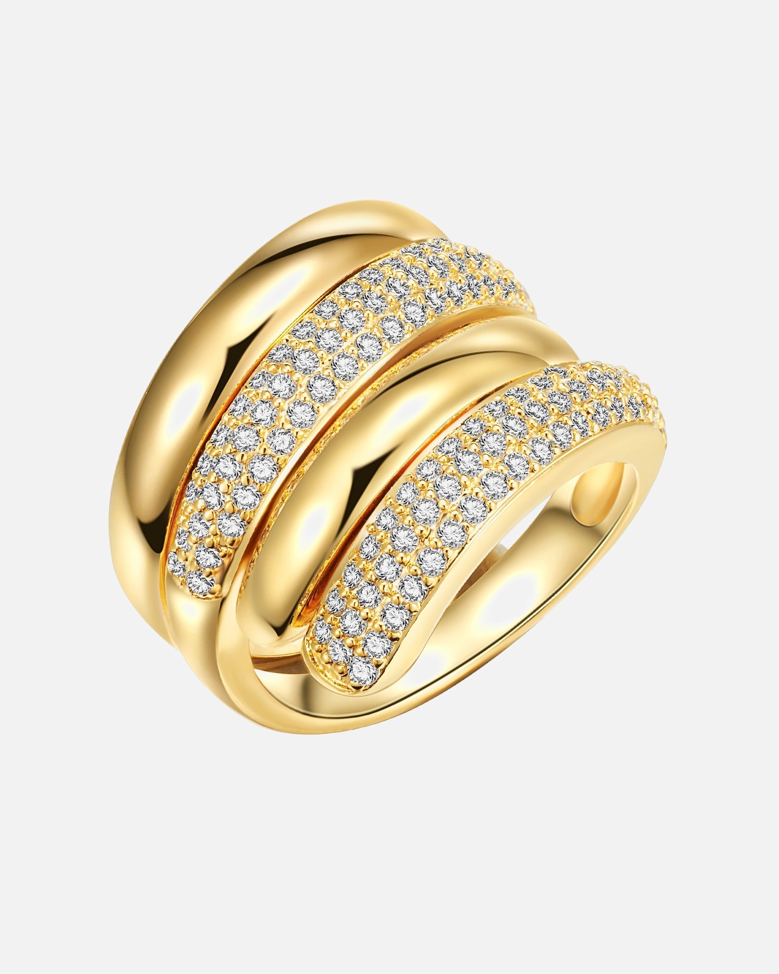 Ring für Weiblich Lulu & Jane Ring Messing Zirkonia in Gelbgold 54