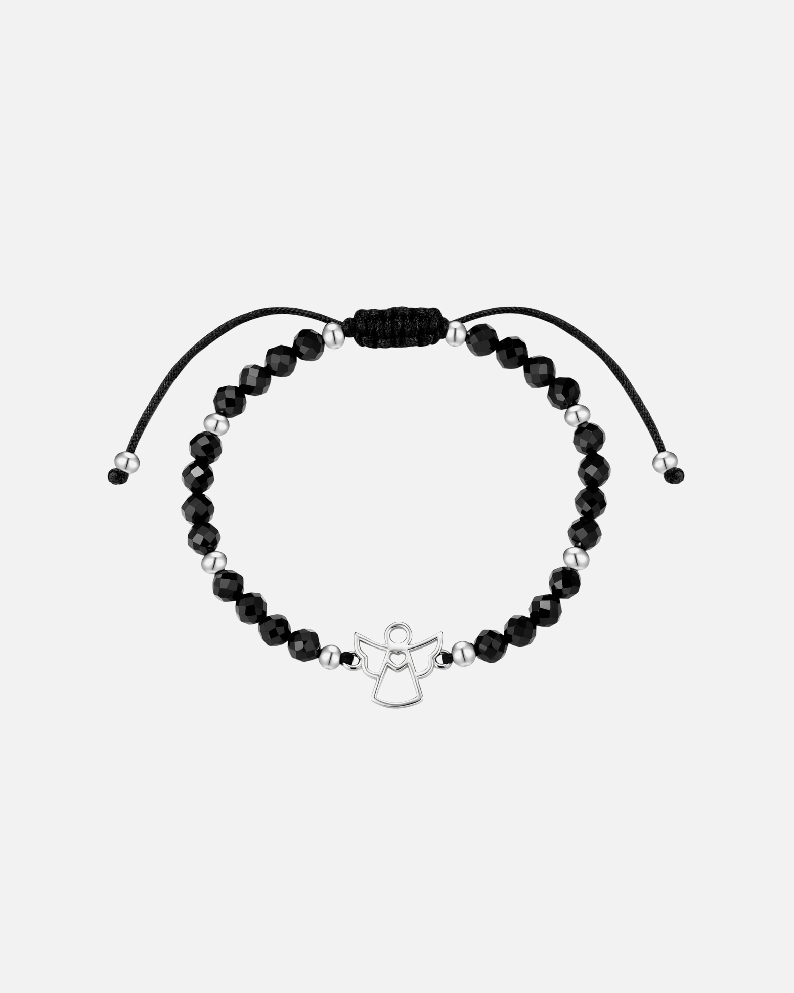 Armband für Weiblich Rafaela Donata Armband Engel aus Messing in Silber mit Spinell 15,0 - 22,0 cm, flexibel einstellbar