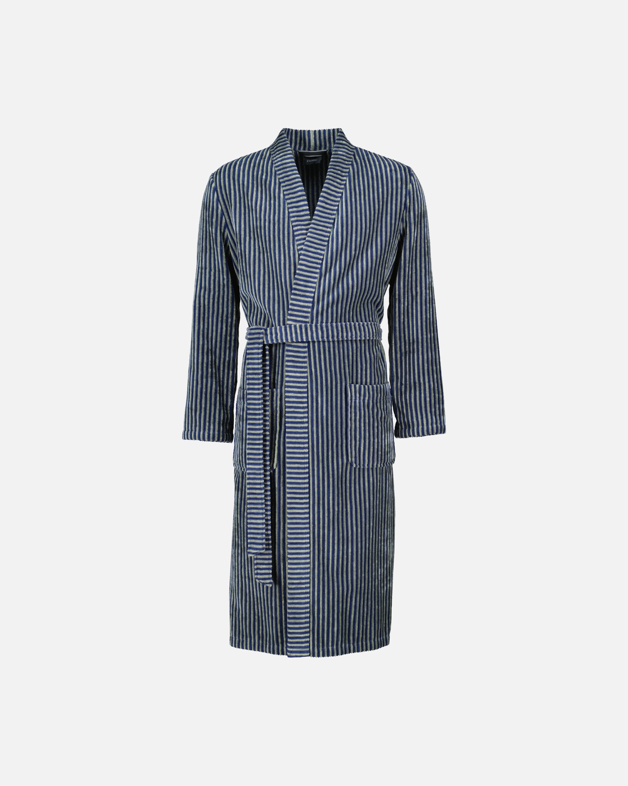 Bademantel für Männlich Cawö Cawö Bademäntel Herren Kimono Streifen 4854 blau-field - 14 1 Stück