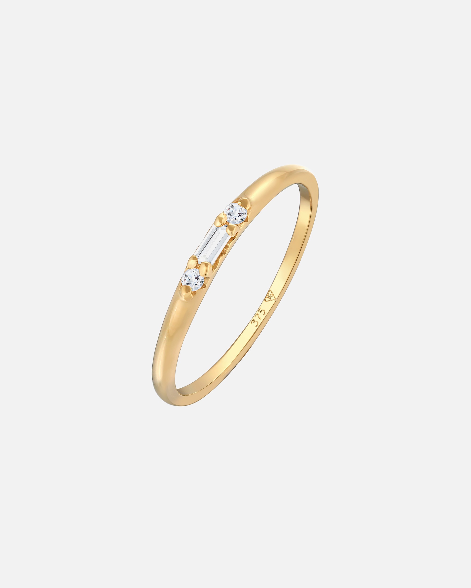Ring für Weiblich Elli PREMIUM Topas Baguette Verlobung 375 Gelbgold 56