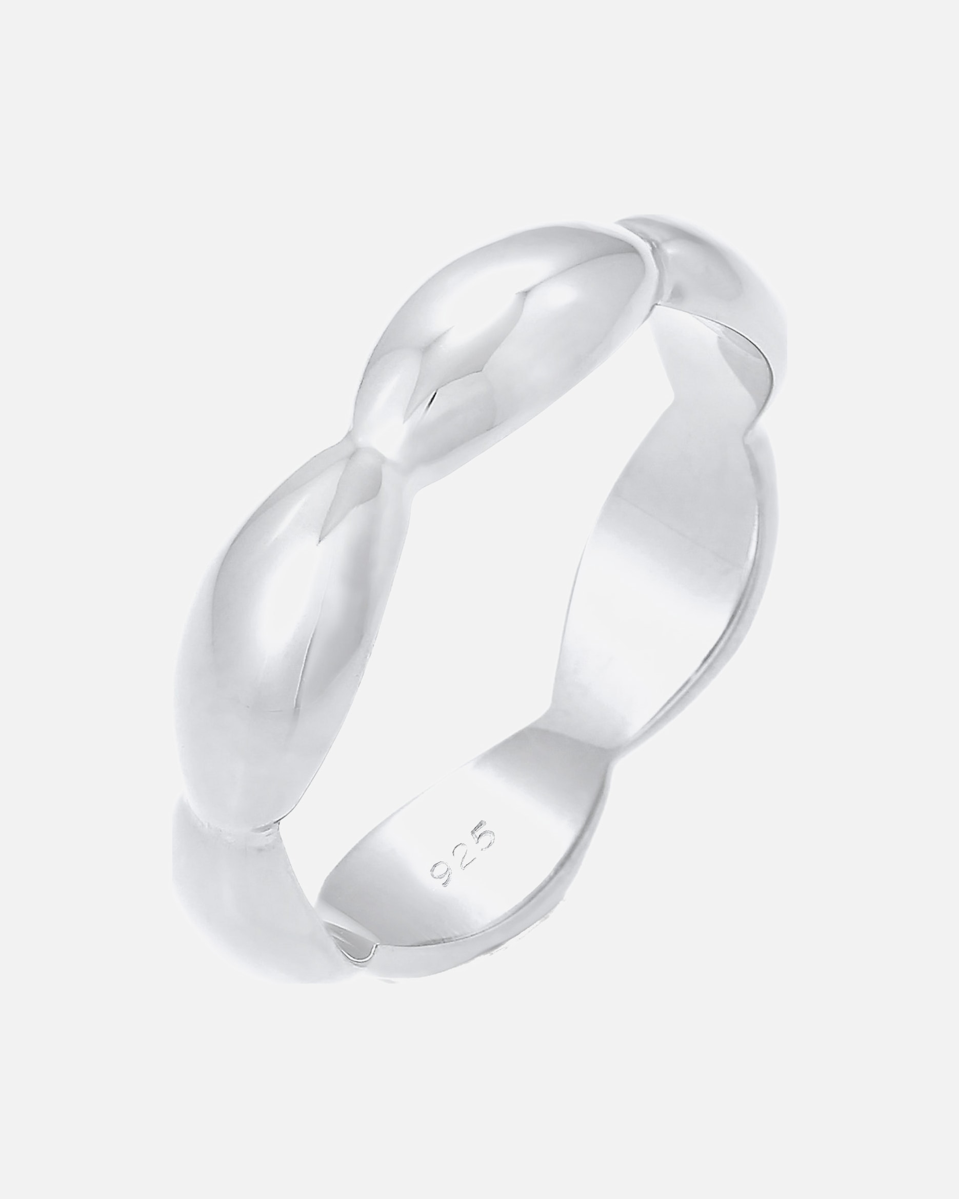 Ring für Weiblich Elli Bandring Basic Geschwungen Geo Look 925 Silber 54