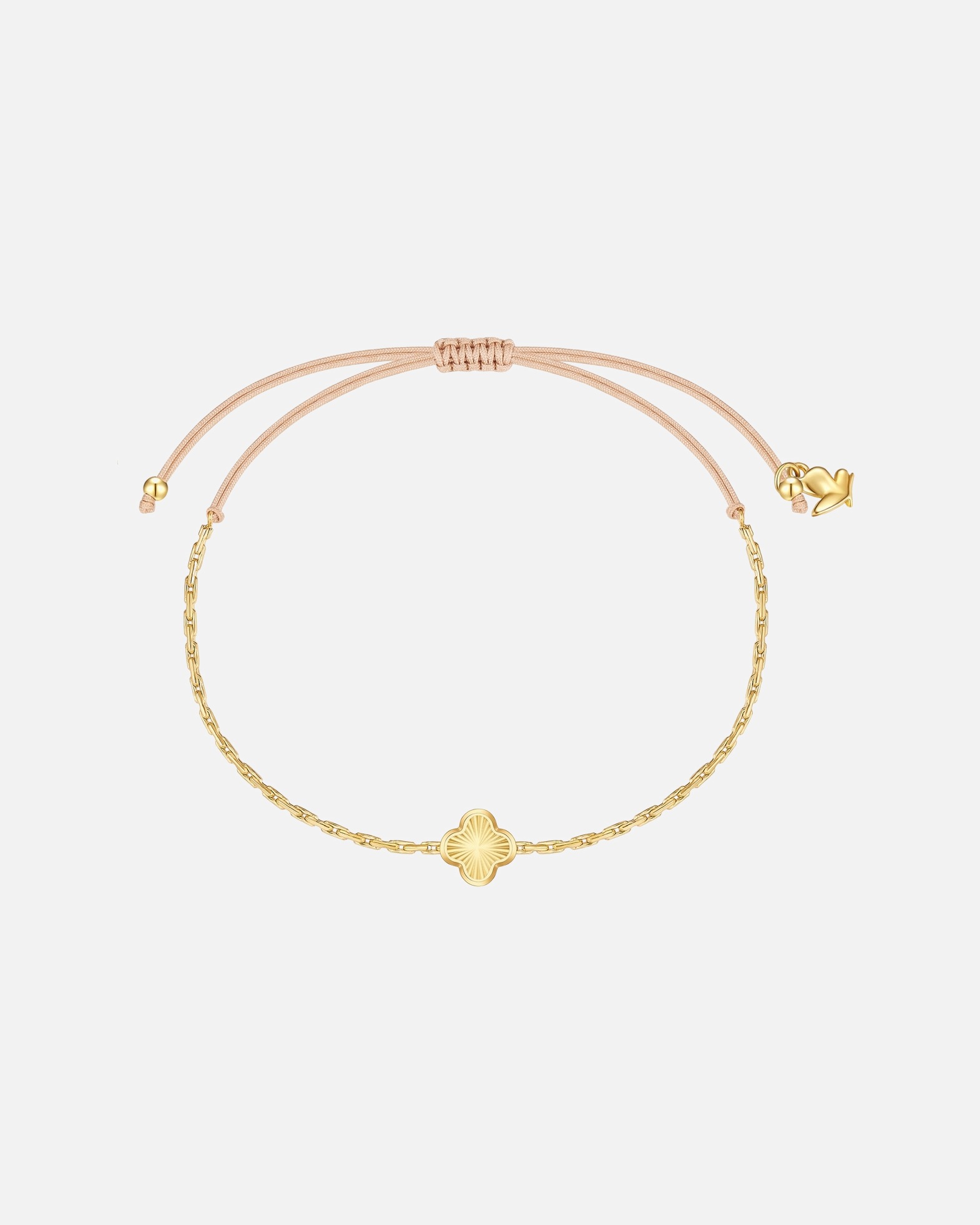 Armband für Weiblich Armband Kleeblatt aus Edelstahl in gelbgold 15,0 - 22,0 cm, flexibel einstellbar