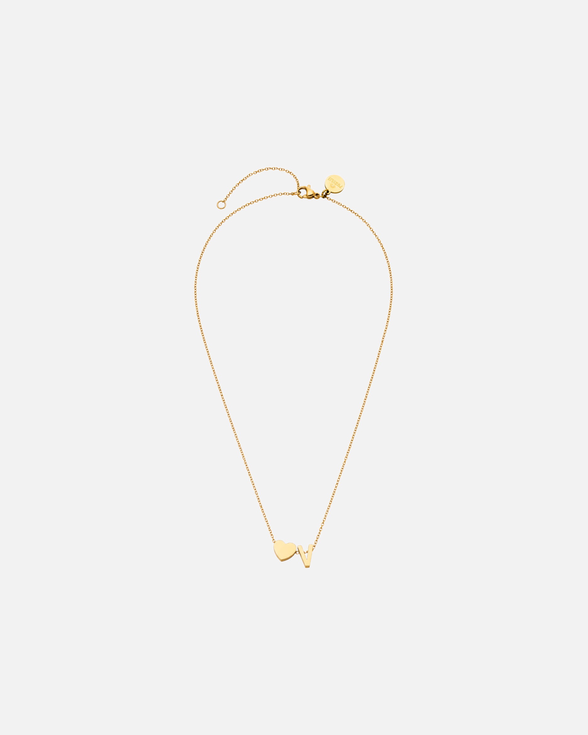 Halskette für Unisex Purelei Letter Heart V Kette 100% Edelstahl Gold