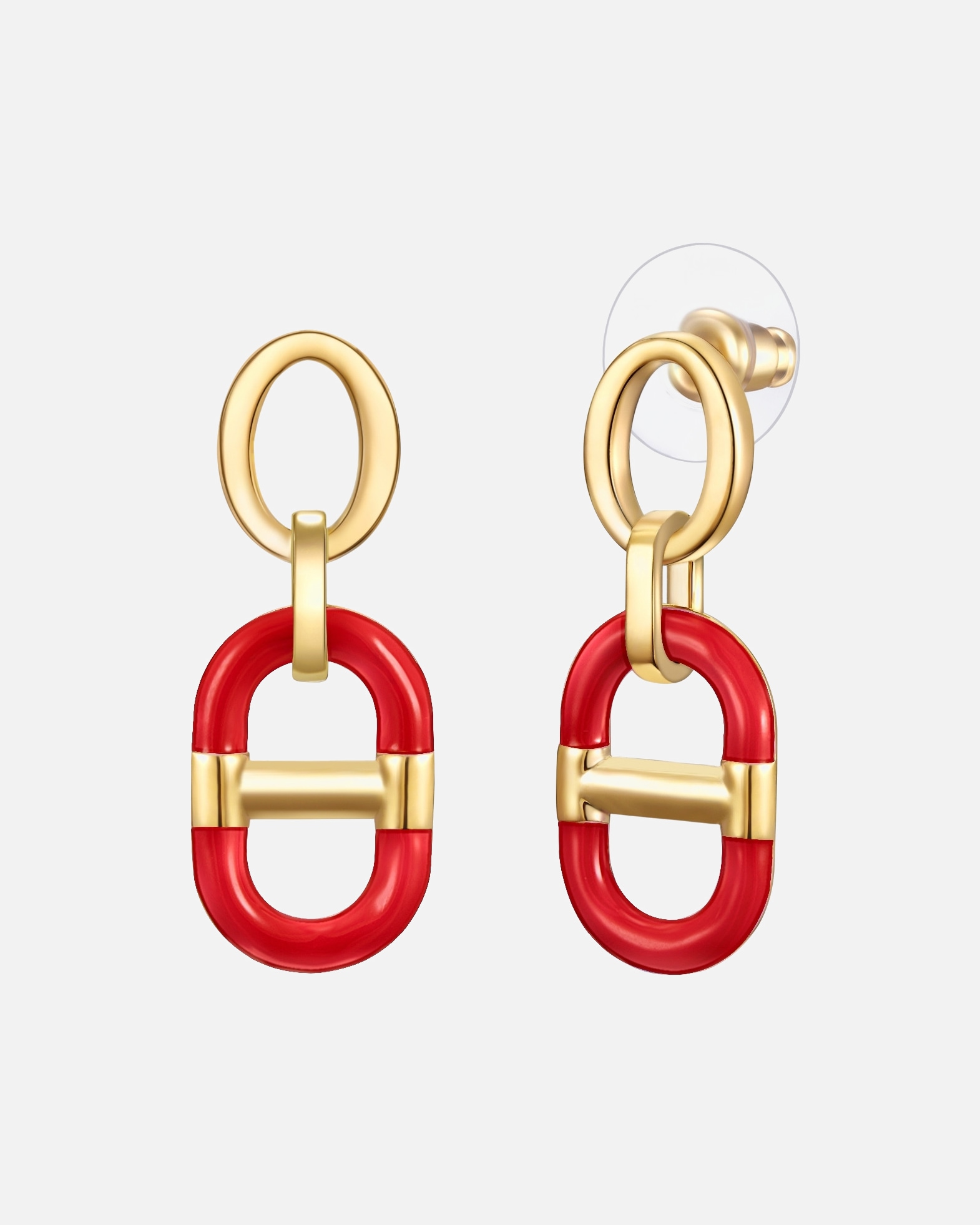 Ohrringe für Weiblich Lulu & Jane Ohrhänger aus Metall in Gelbgold 34,6 mm