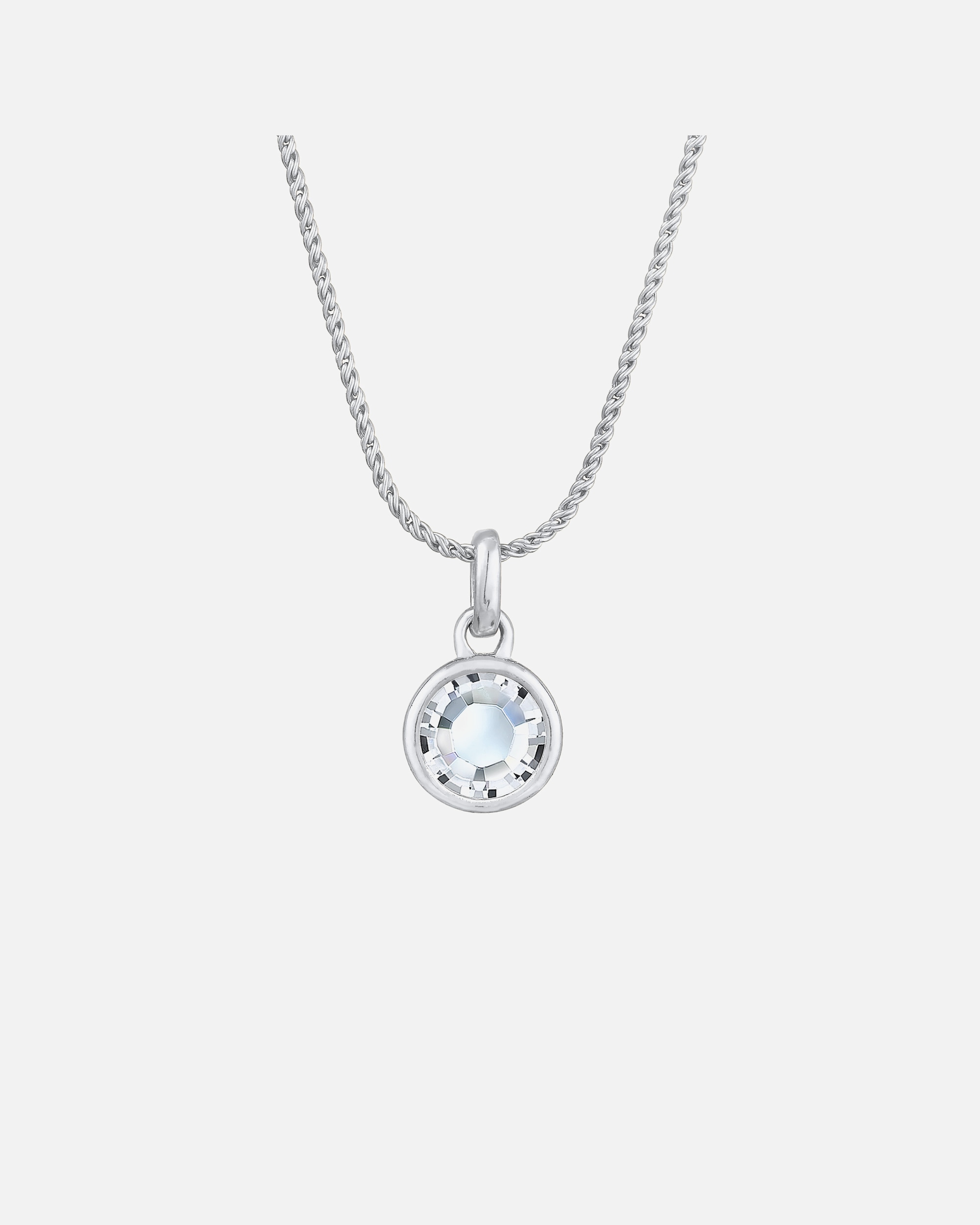 Halskette für Weiblich Elli Solitär Kordelkette 925 Silber, mit Kristallen von Swarovski® 1 Stück