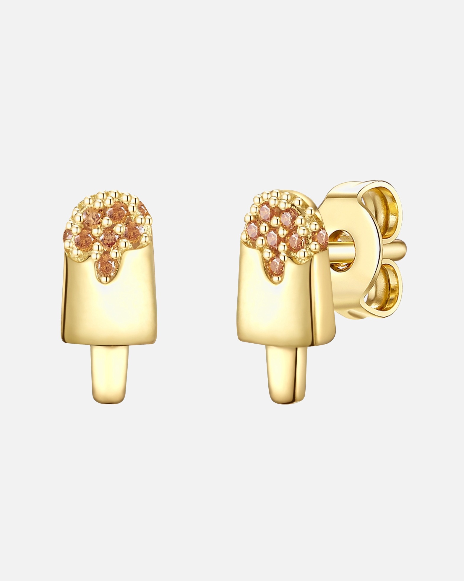 Ohrringe für Weiblich Glanzstücke München Ohrstecker Eis Sterling Silber Zirkonia in Gelbgold 1 Stück