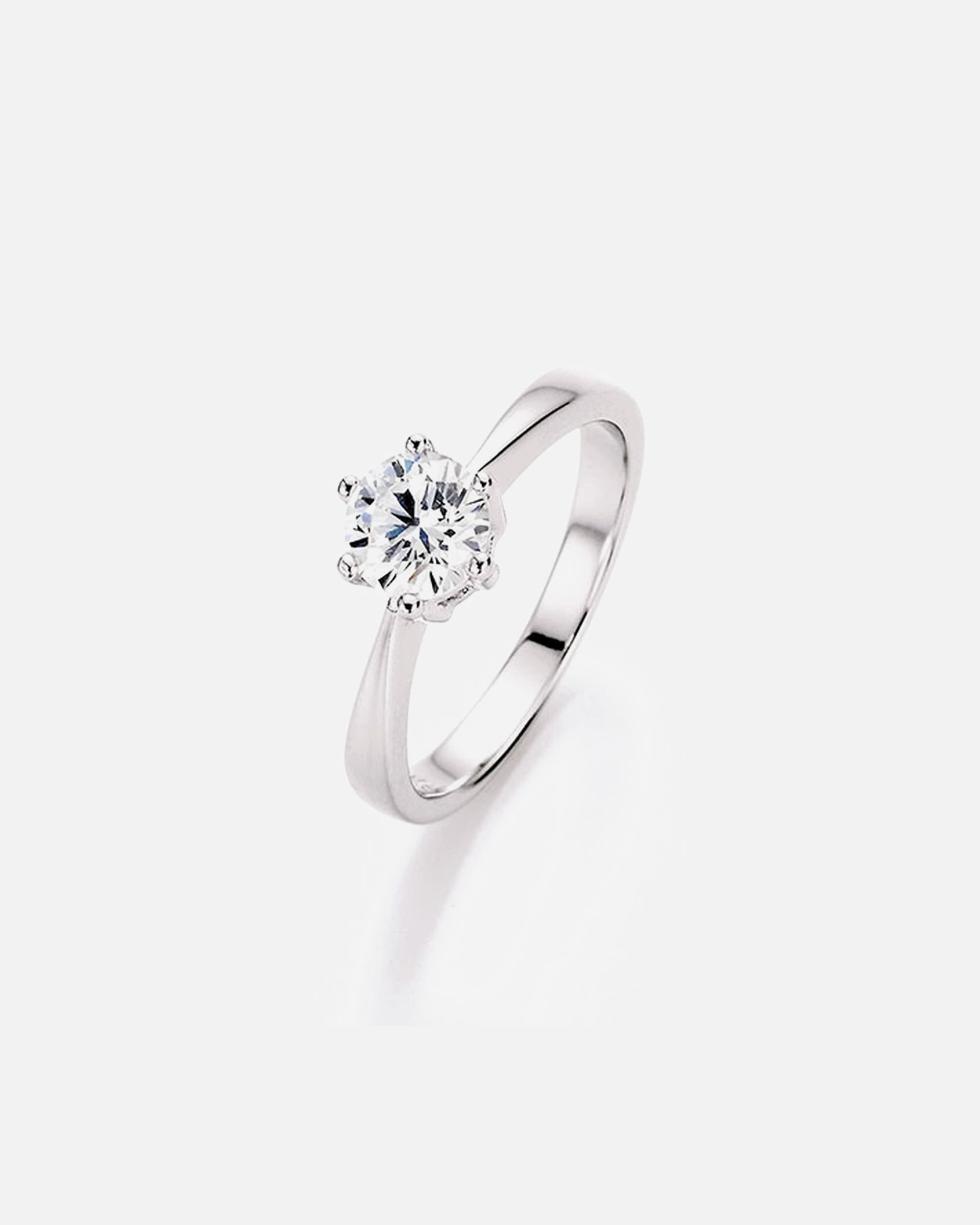 Ring für Weiblich Smart Jewel Ring funkelnd mit Zirkonia Stein, Antragsring, Silber 925 54