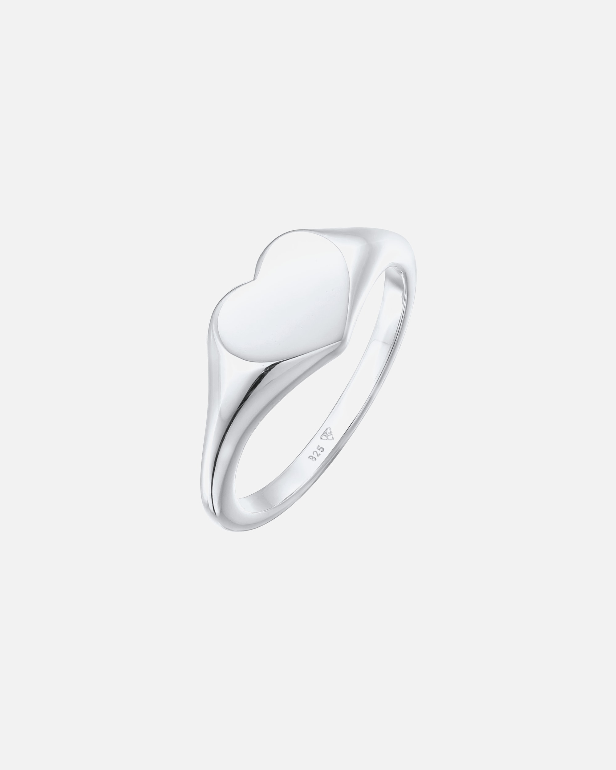 Ring für Weiblich Elli Herz Liebe Siegelring 925 Silber 56