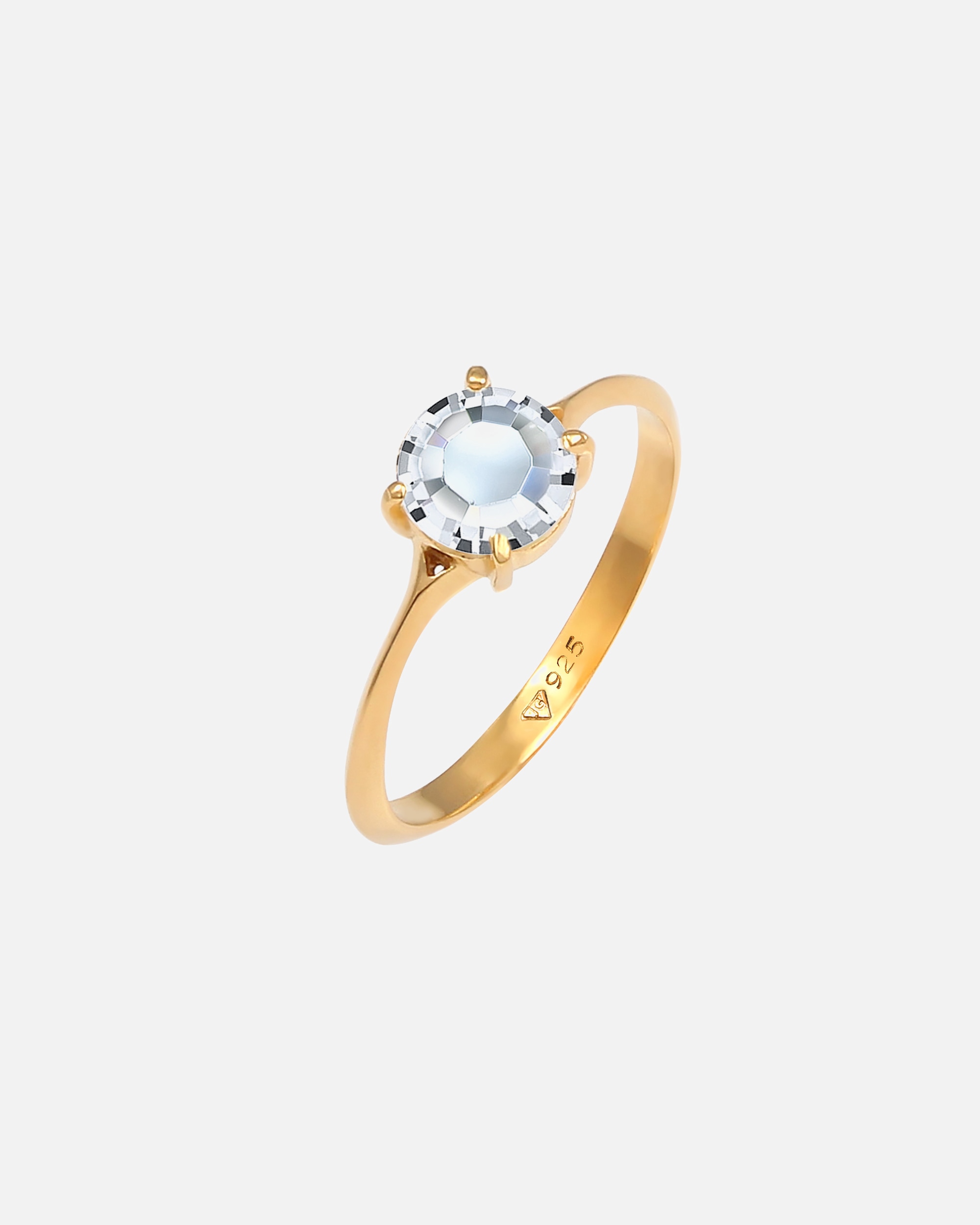 Ring für Weiblich Elli Solitär Verlobung Kristalle 925 Silber 54