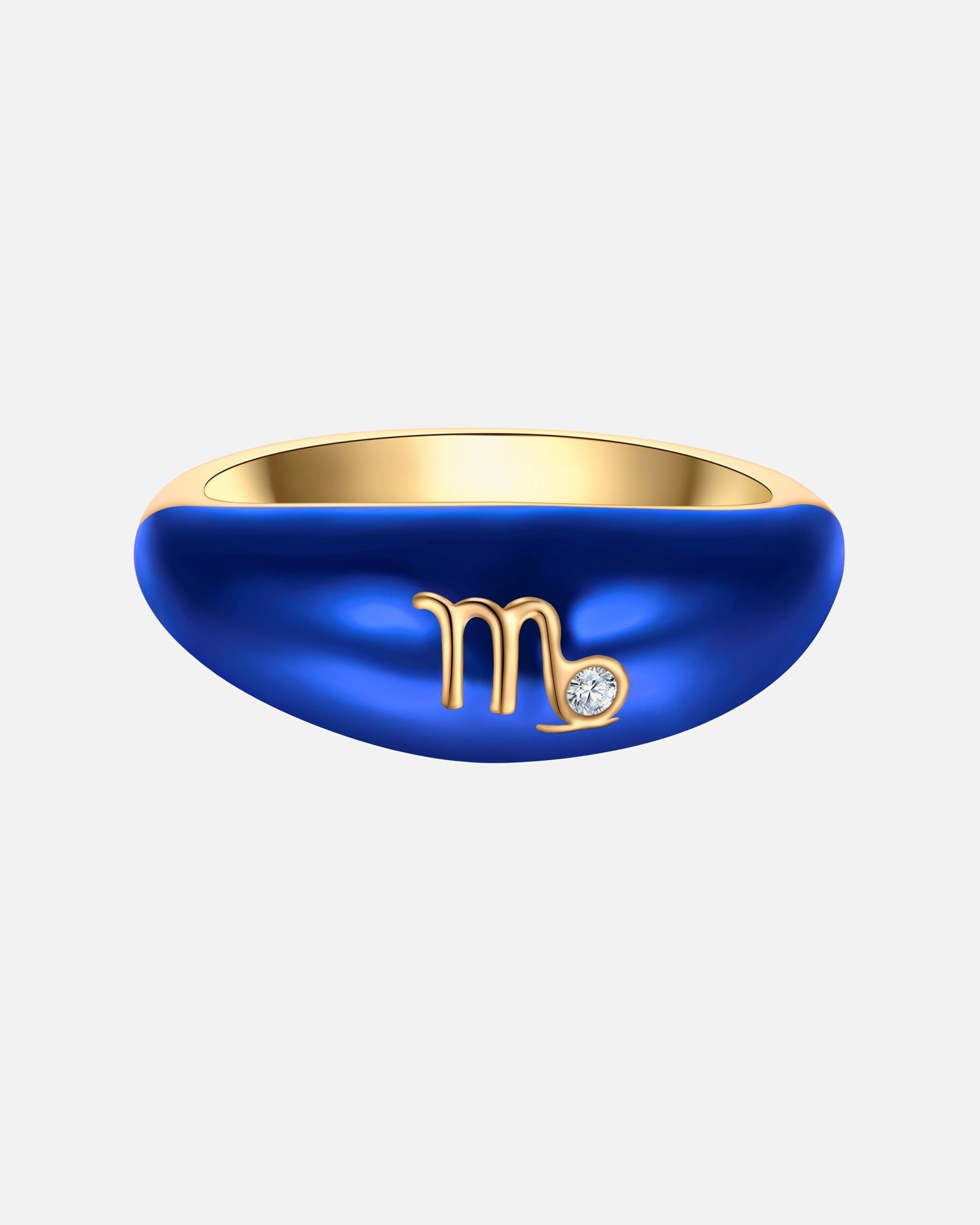 Ring für Weiblich Glanzstücke München Ring Sternzeichen Jungfrau aus Sterling Silber in gelbgold mit Zirkonia 48