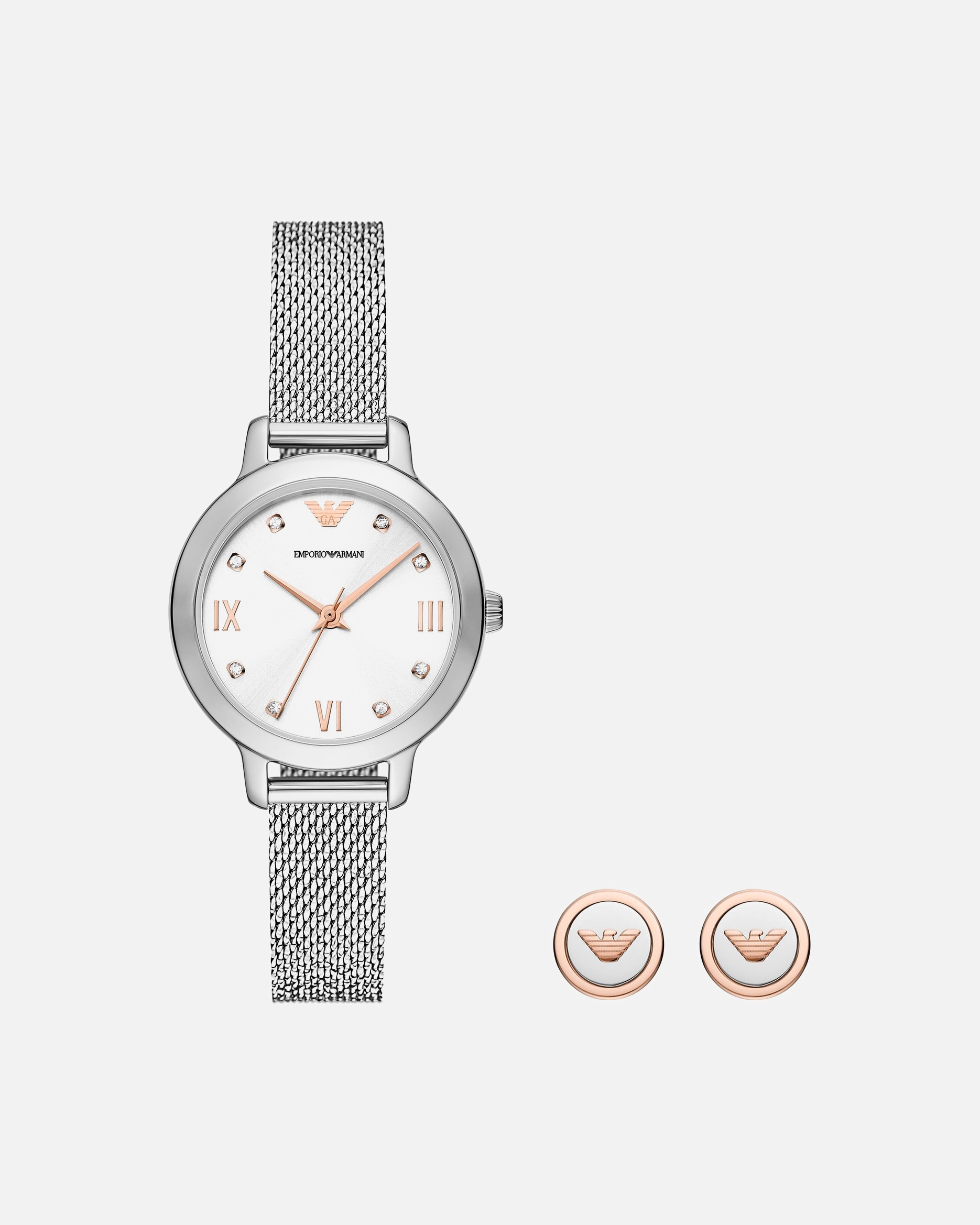 Uhr für Weiblich Emporio Armani Uhren-Set Edelstahl 1 Stück