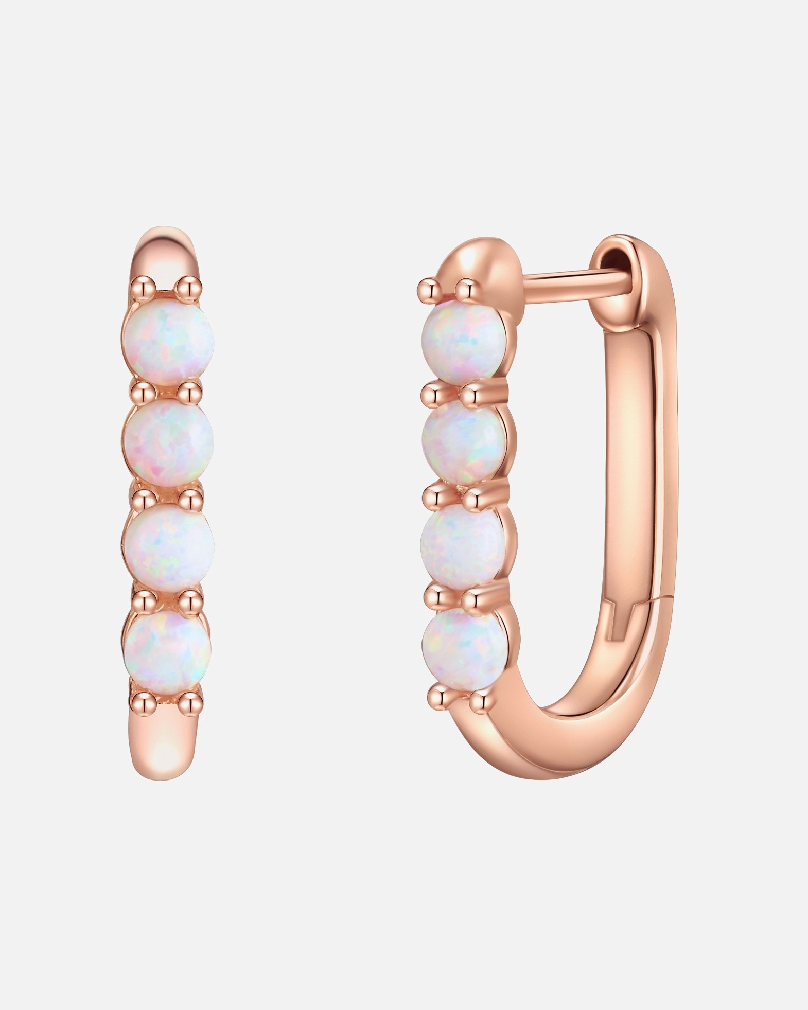 Creolen für Weiblich Glanzstücke München Creolen Sterling Silber roségold Opal (synth.) 1 Stück