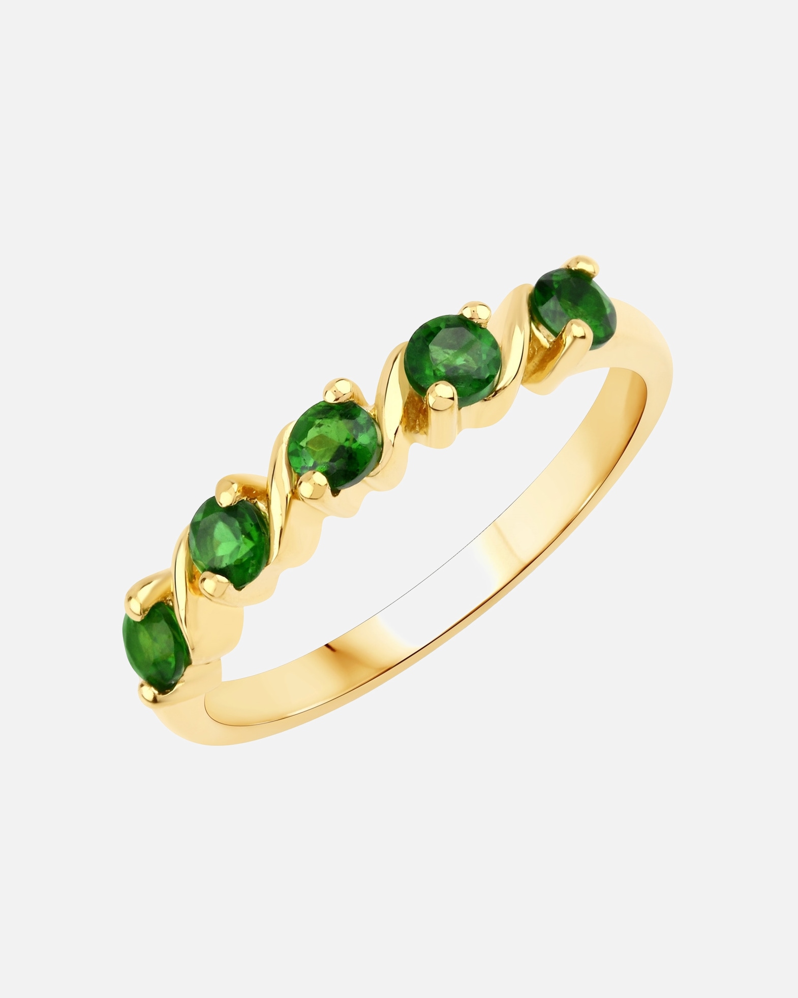 Ring für Weiblich Rafaela Donata Ring Sterling Silber Chromdiopsid in Gelbgold 50