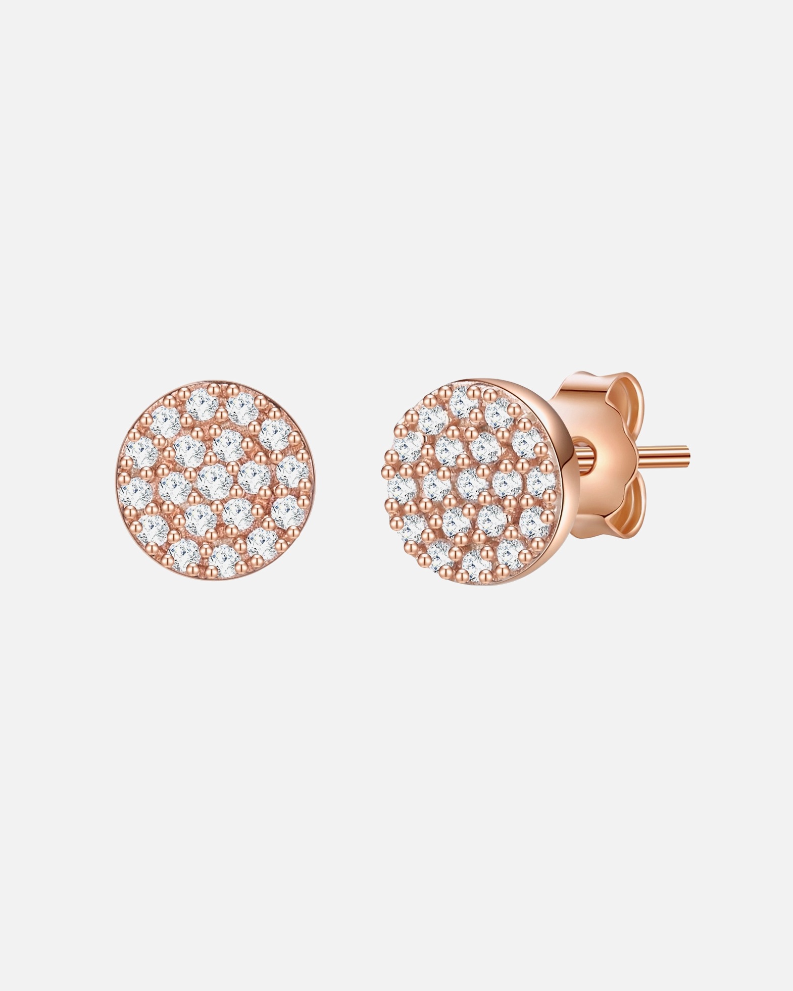 Ohrringe für Weiblich Glanzstücke München Ohrstecker Kreis Sterling Silber Zirkonia in Roségold 1 Stück