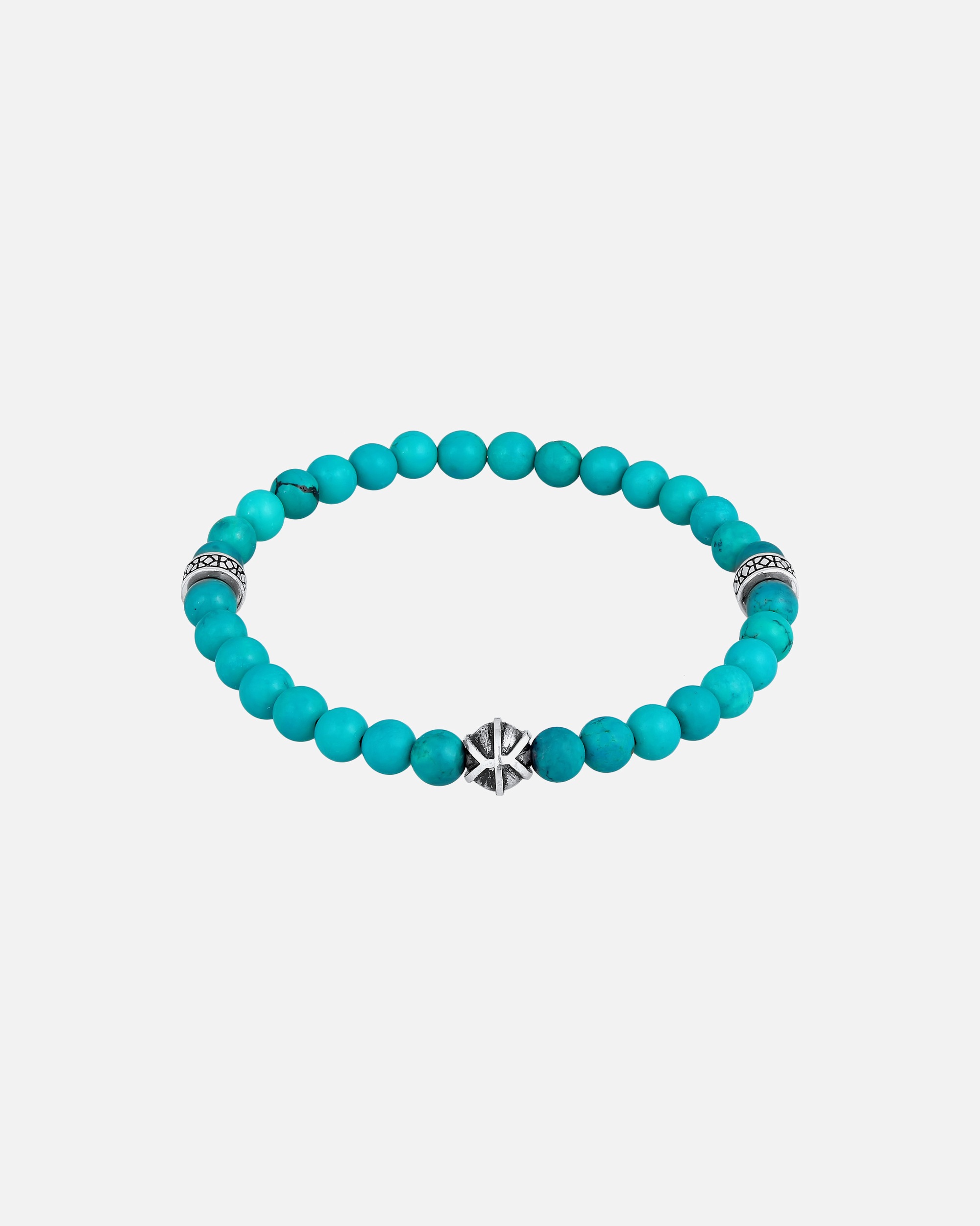 Armband für Männlich KUZZOI Herren Perlenarmband Howlith Türkis 925er Silber 1 Stück