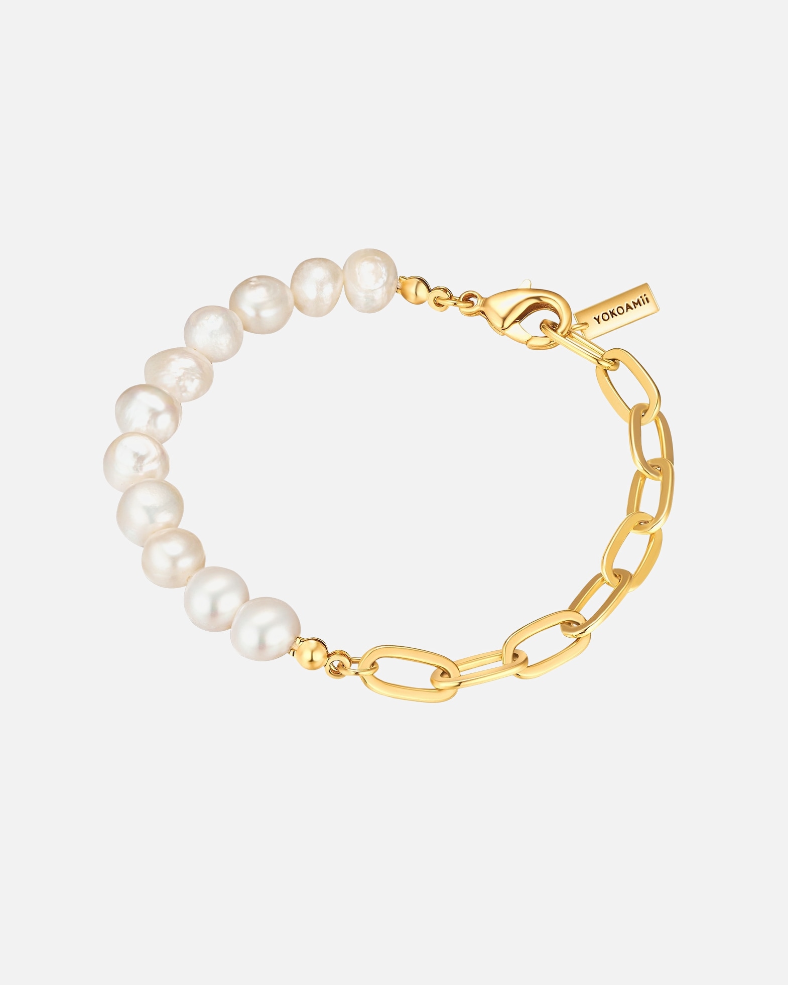 Armband für Weiblich Yokoamii Armband Metall Süßwasser-Zuchtperle in Gelbgold 1 Stück